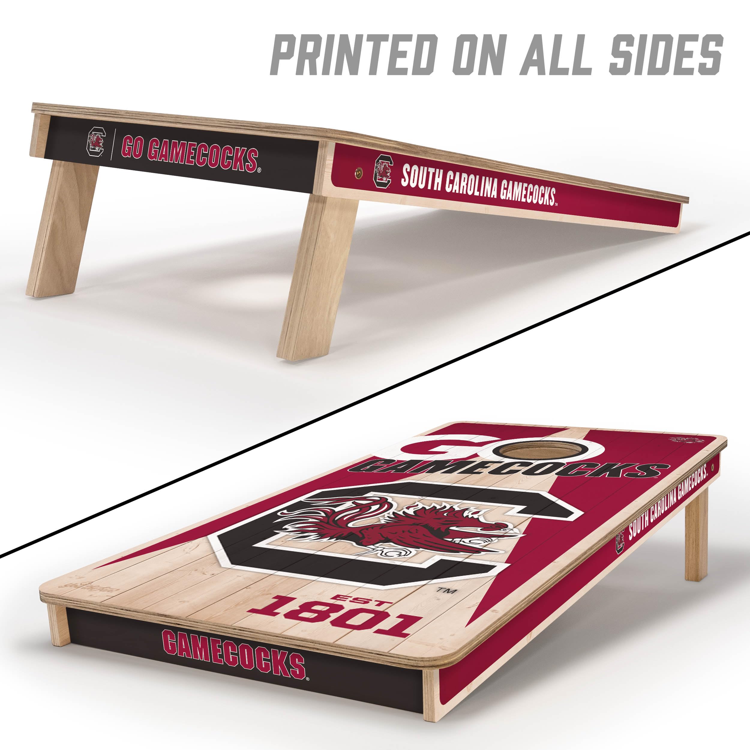 YouTheFan NCAA South Carolina Gamecocks 2’ x 4’ Professional Wood Cornhole Game with Logo Bags - Sports Collectibles, Sports Memorabilia, Sports Fan Shop, Sports Gifts