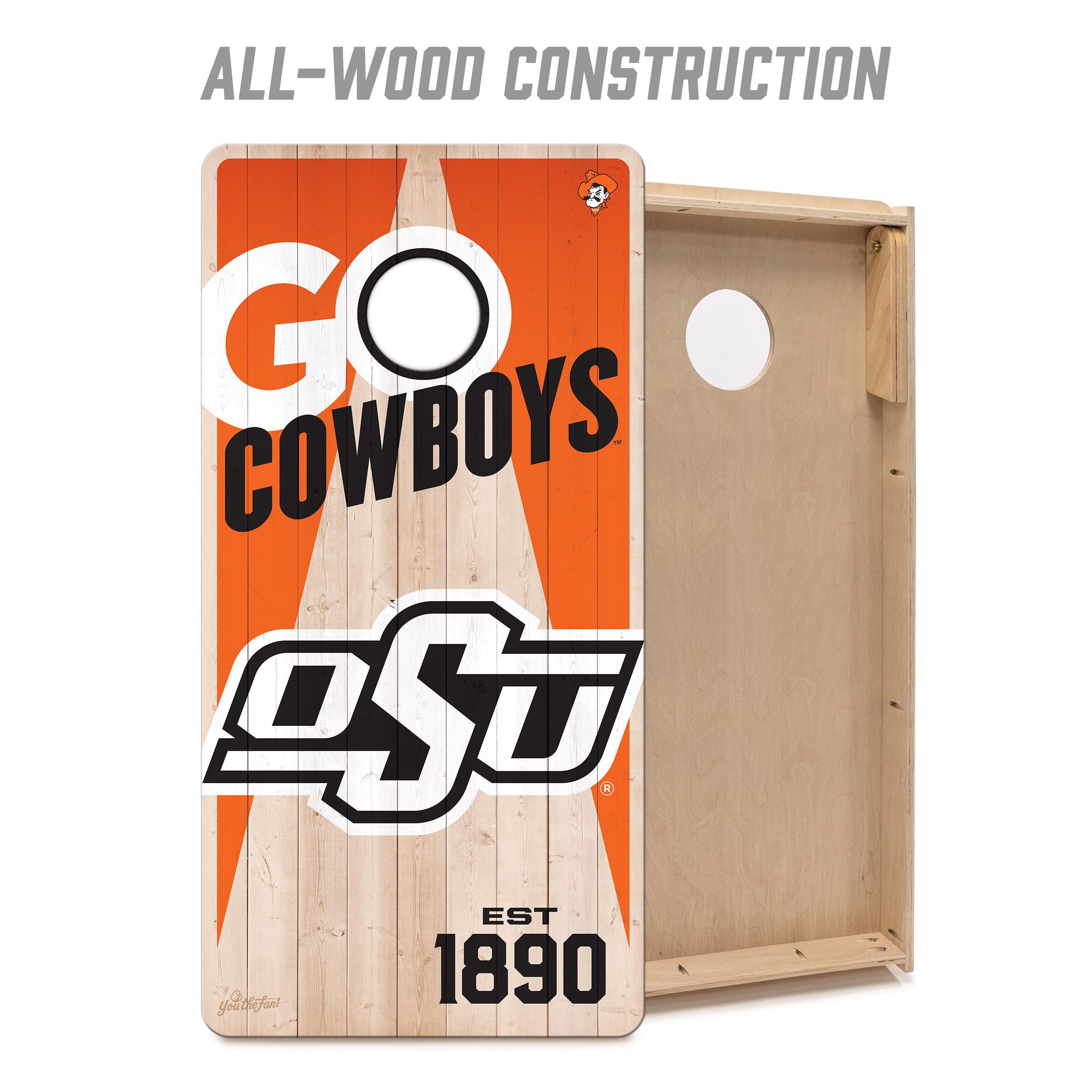 YouTheFan NCAA Oklahoma State Cowboys 2’ x 4’ Professional Wood Cornhole Game with Logo Bags - Sports Collectibles, Sports Memorabilia, Sports Fan Shop, Sports Gifts