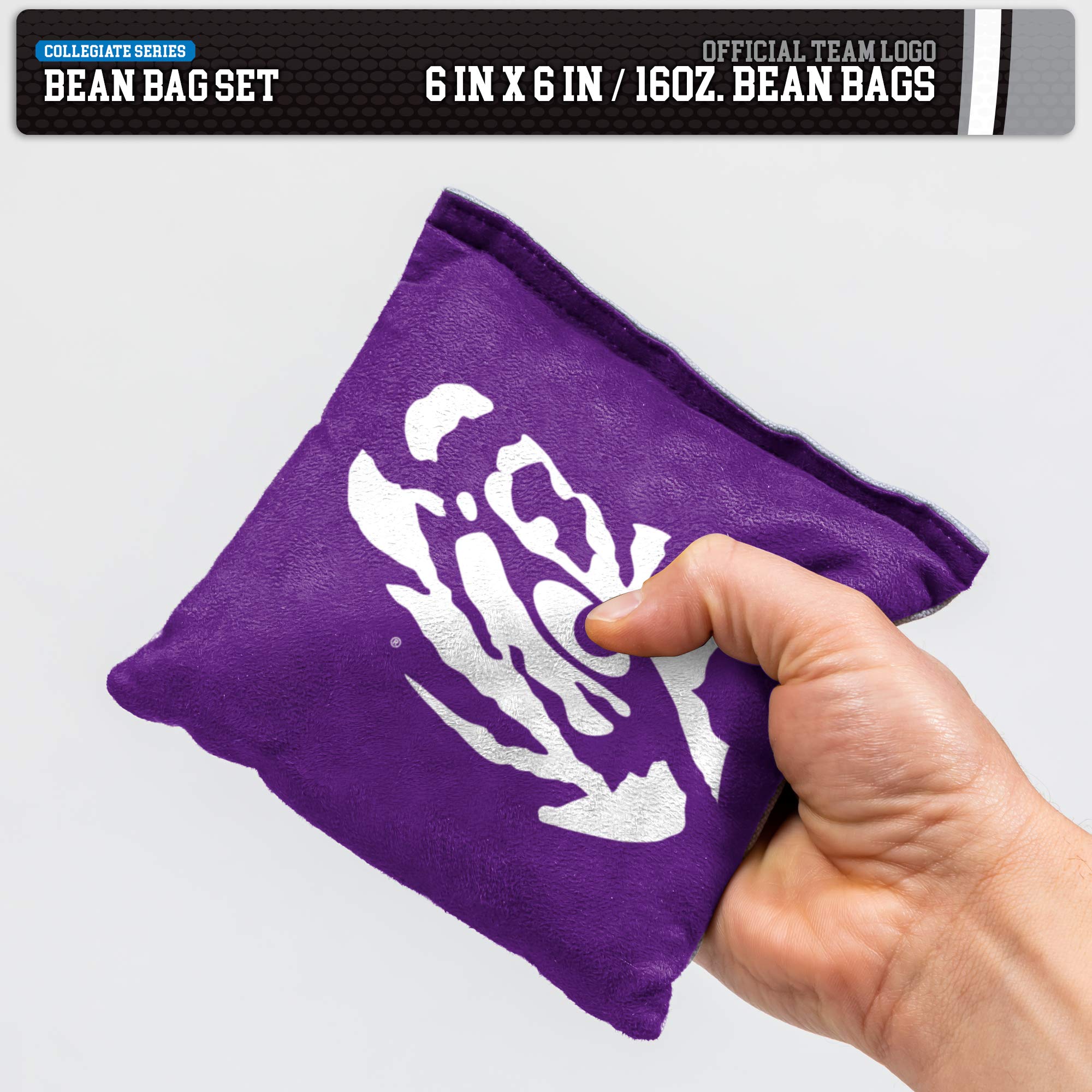 Wild Sports NCAA LSU Tigers 8pk Dual Sided Bean Bags, Team Color - Sports Collectibles, Sports Memorabilia, Sports Fan Shop, Sports Gifts