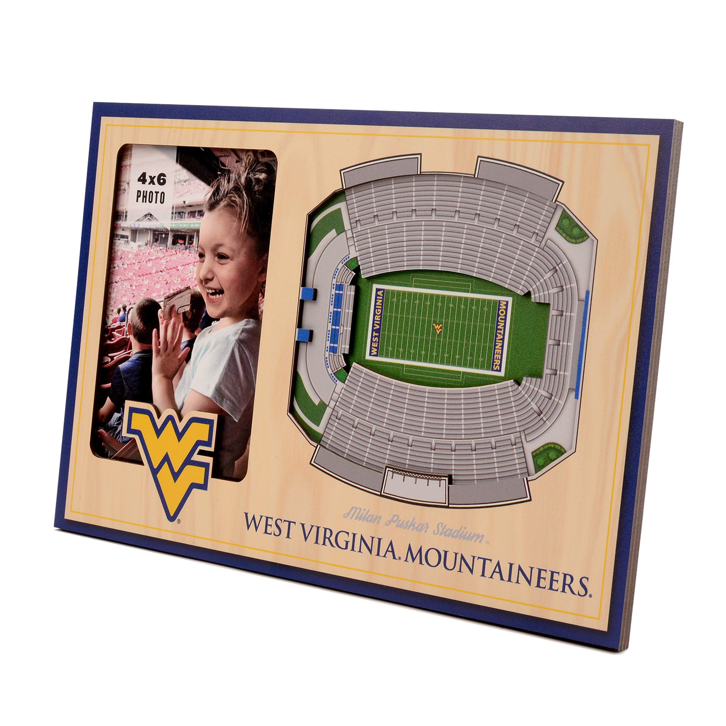 YouTheFan NCAA West Virginia Mountaineers 3D StadiumView Picture Frame - Milan Puskar Stadium, 12" x 8" - Sports Collectibles, Sports Memorabilia, Sports Fan Shop, Sports Gifts