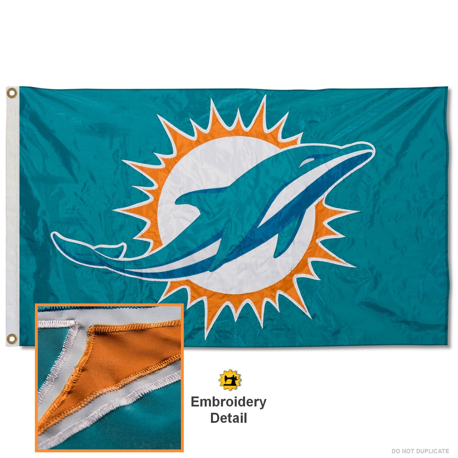 WinCraft Miami Dolphins Embroidered Nylon Flag - Sports Collectibles, Sports Memorabilia, Sports Fan Shop, Sports Gifts