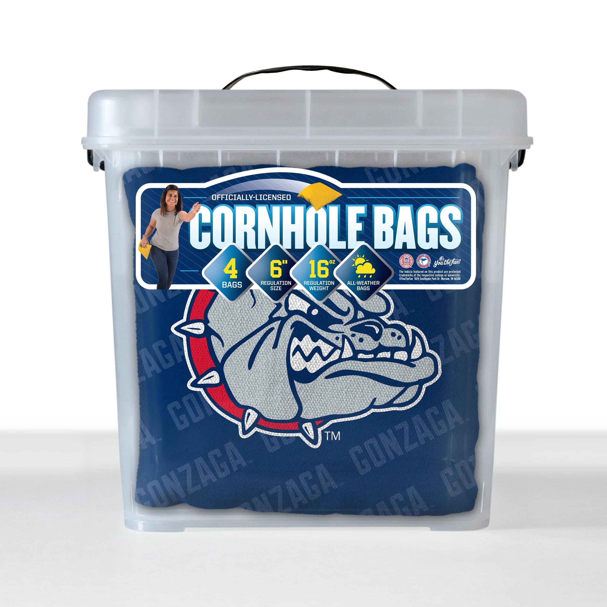 YouTheFan NCAA Gonzaga Bulldogs Cornhole Bags - 4PK - Blue - Sports Collectibles, Sports Memorabilia, Sports Fan Shop, Sports Gifts