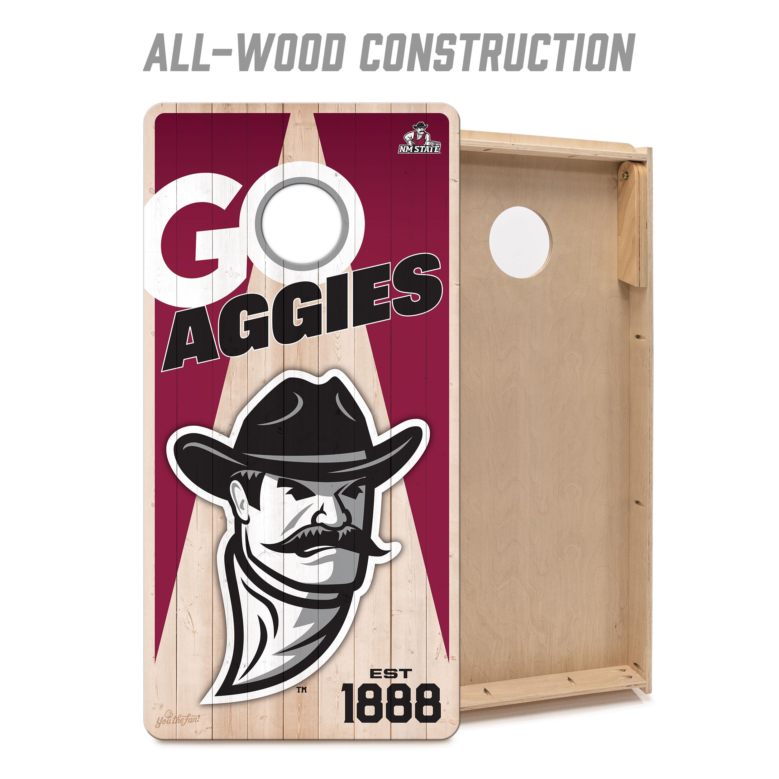 YouTheFan NCAA New Mexico State Aggies 2’ x 4’ Professional Wood Cornhole Game with Logo Bags - Sports Collectibles, Sports Memorabilia, Sports Fan Shop, Sports Gifts