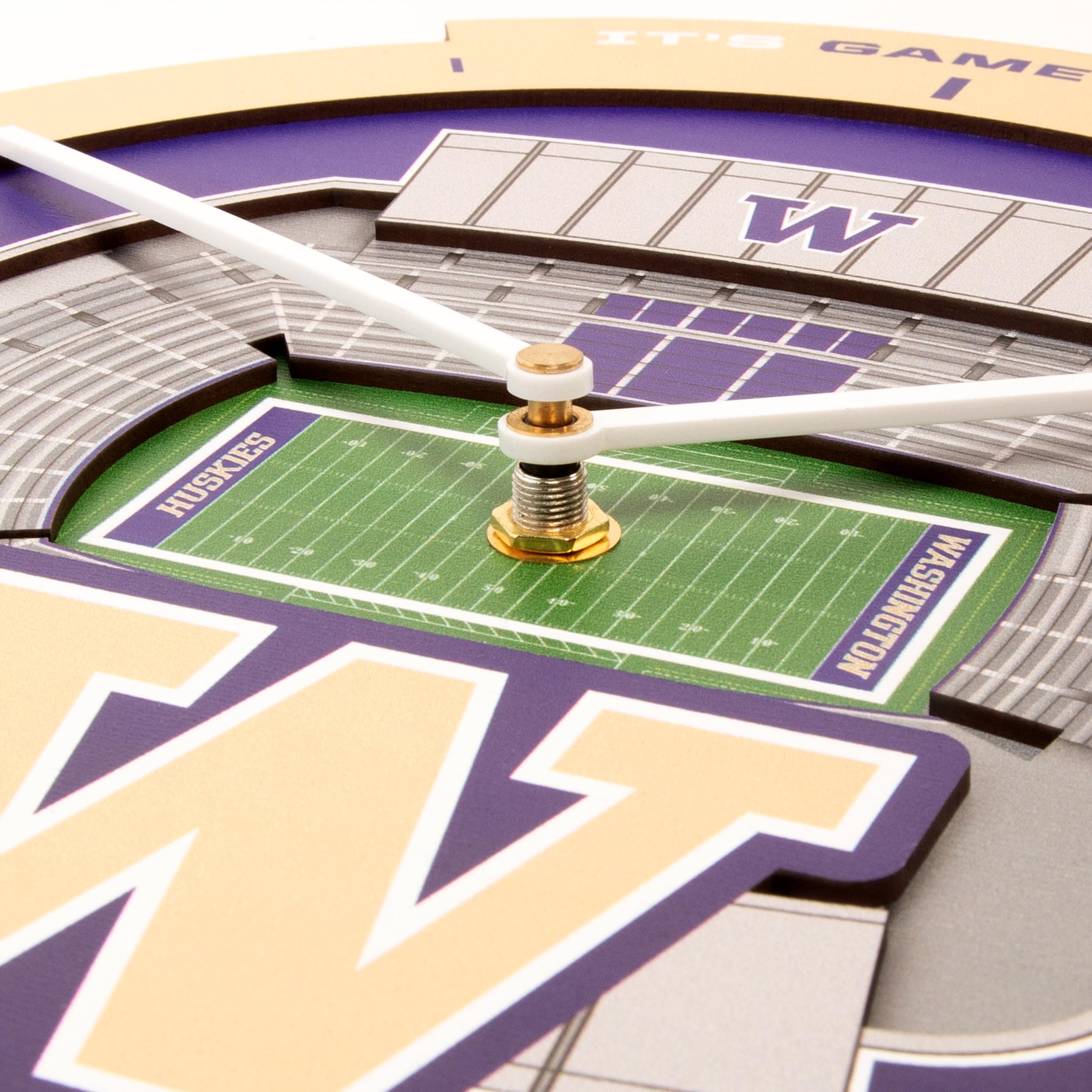 YouTheFan NCAA Washington Huskies 3D StadiumView Clock - Sports Collectibles, Sports Memorabilia, Sports Fan Shop, Sports Gifts