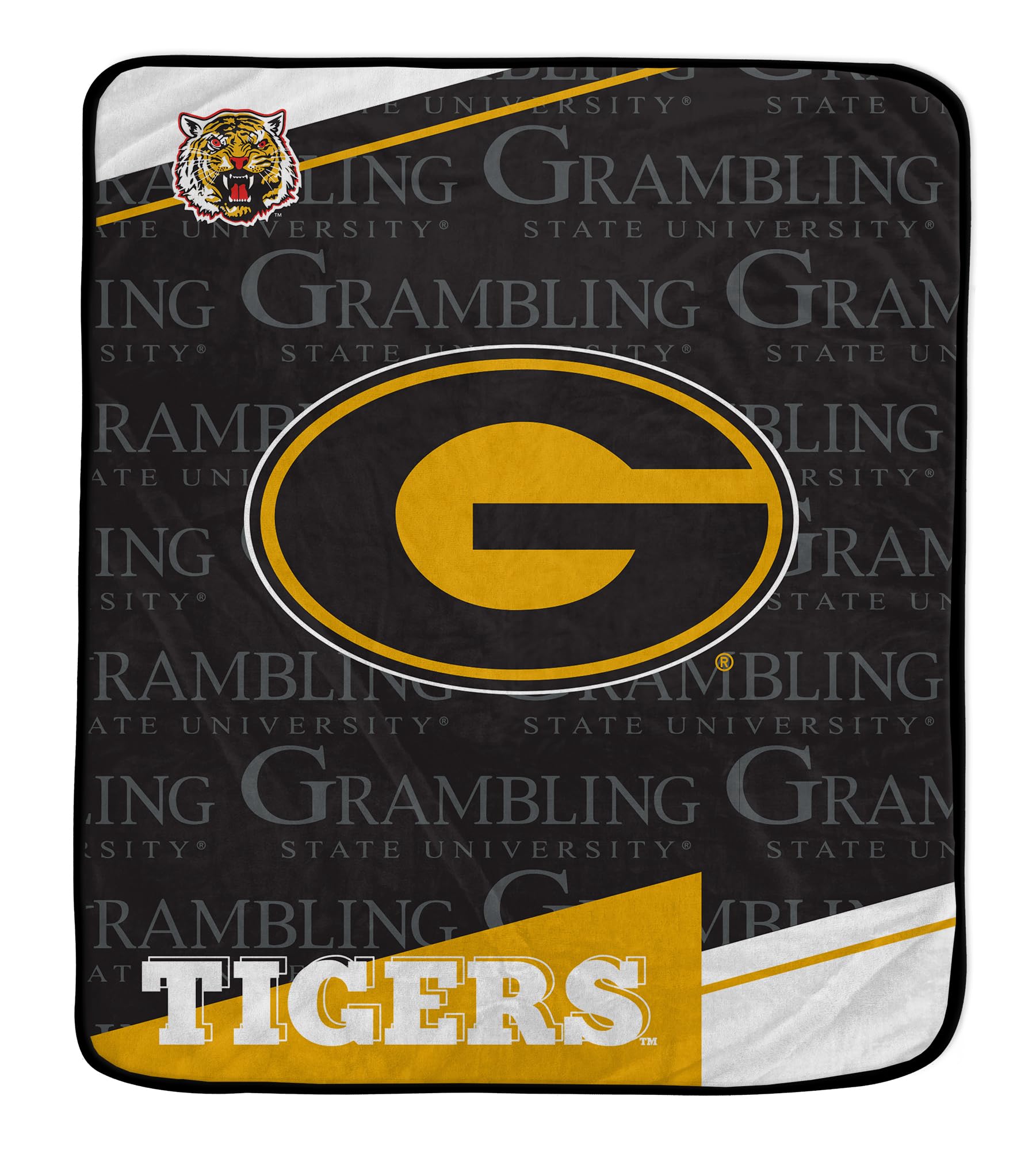 Pegasus Sports NCAA Grambling State Tigers Diagonal Ghost Ultra Soft Blanket - Sports Gifts, Sports Memorabilia, Sports Collectibles, Fan Shop