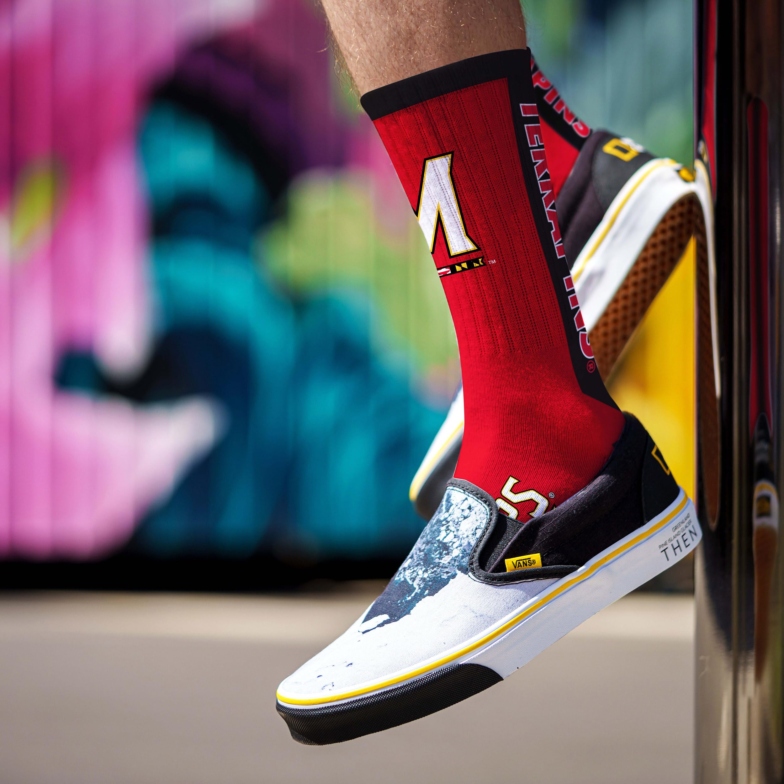 For Bare Feet NCAA MARYLAND TERRAPINS MVP Crew Sock Team Color Large - Sports Gifts, Sports Memorabilia, Sports Collectibles, Fan Shop