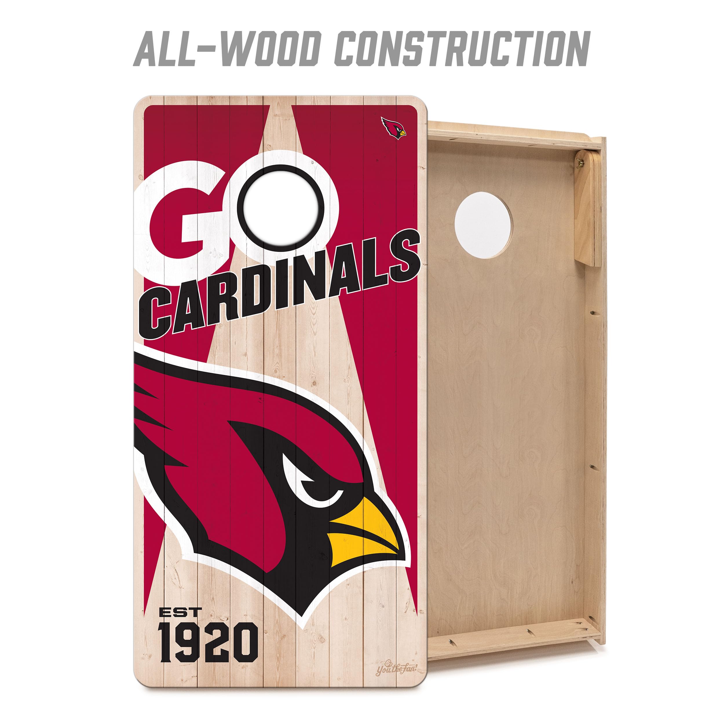 YouTheFan NFL Arizona Cardinals 2’ x 4’ Professional Wood Cornhole Game with Logo Bags - Sports Collectibles, Sports Memorabilia, Sports Fan Shop, Sports Gifts