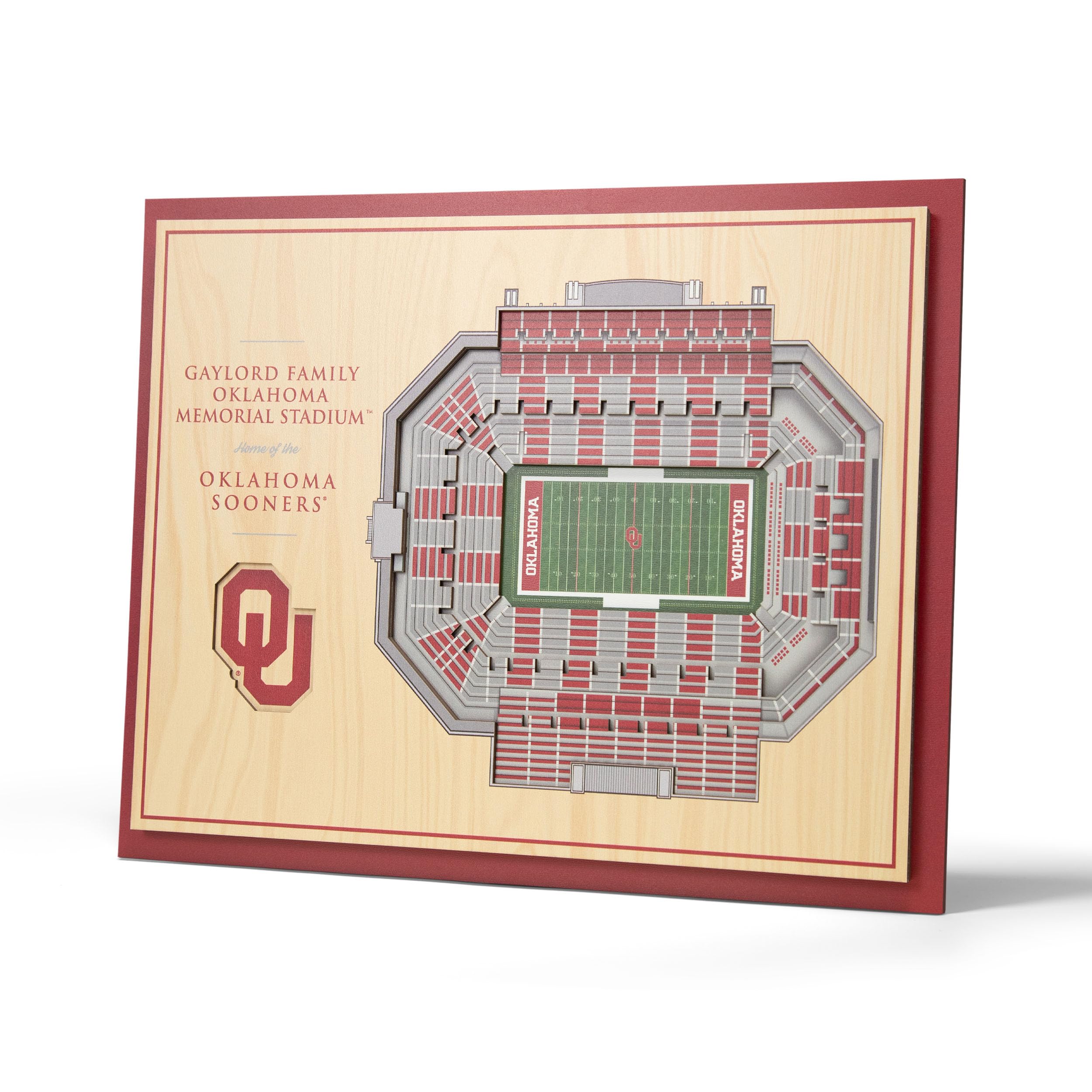 YouTheFan NCAA Oklahoma Sooners 5-Layer StadiumView 3D Wall Art - Gaylord Family Oklahoma Memorial Stadium, 13.00" x 17.00" - Sports Collectibles, Sports Memorabilia, Sports Fan Shop, Sports Gifts