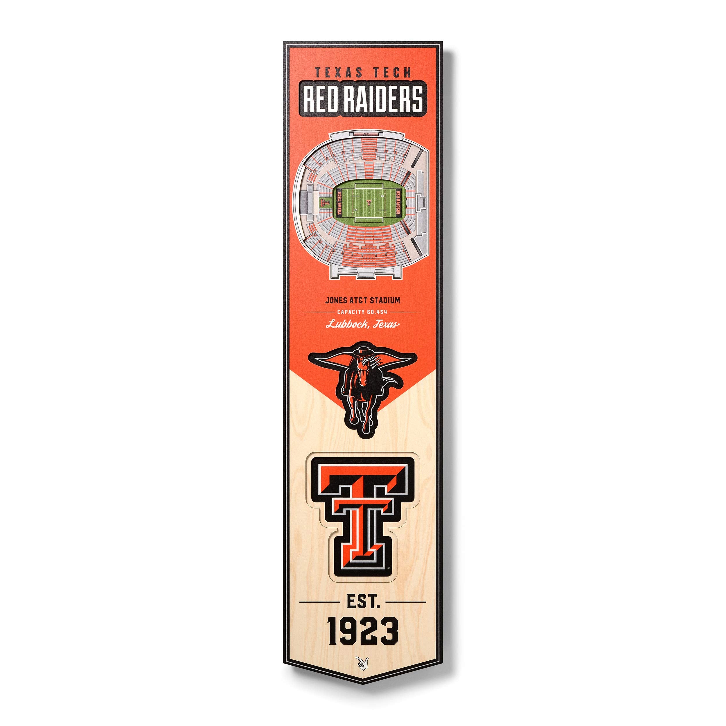YouTheFan NCAA Texas Tech Red Raiders 3D Stadium 8x32 Banner - Jones AT&T Stadium - Sports Collectibles, Sports Memorabilia, Sports Fan Shop, Sports Gifts