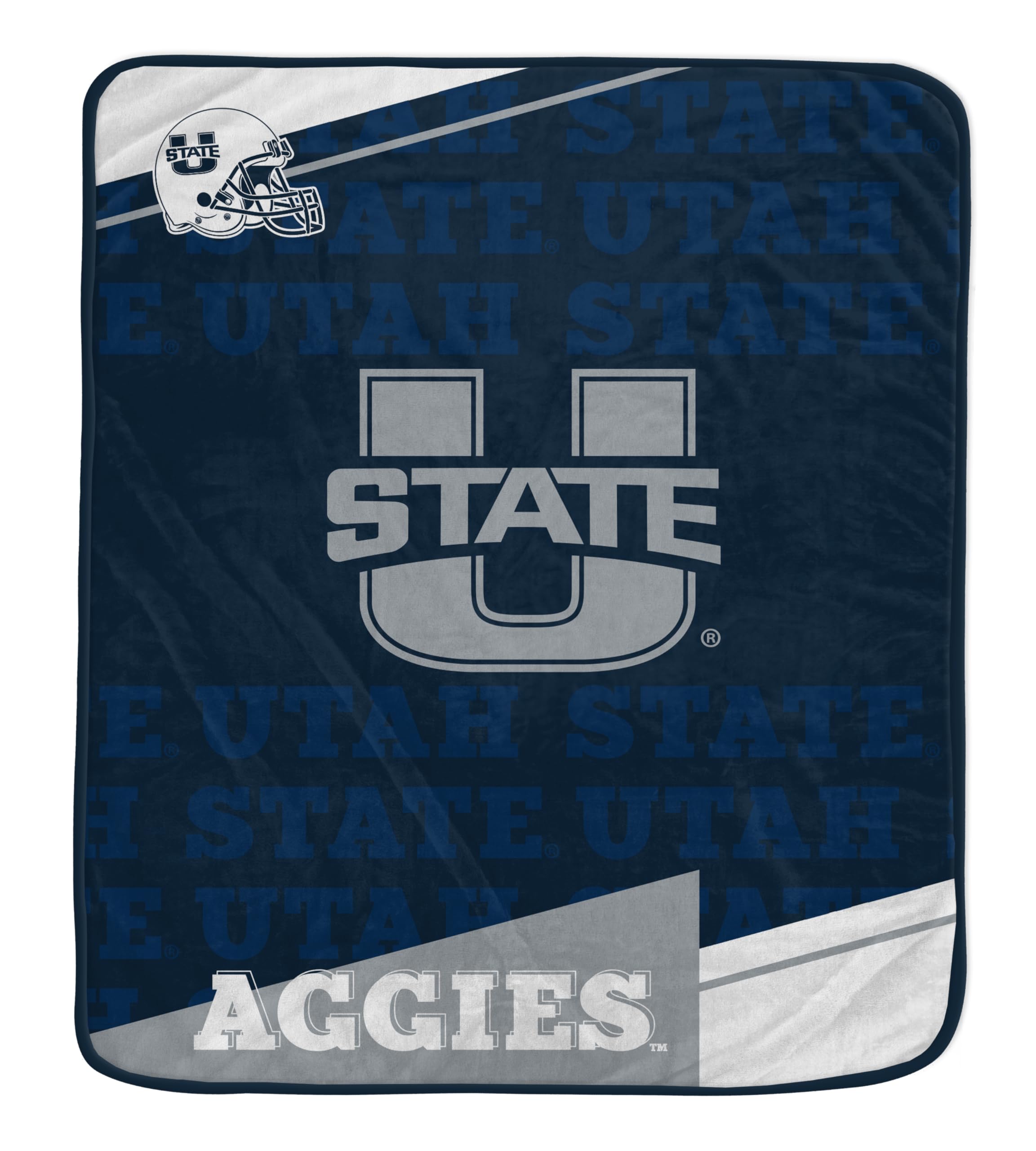 Pegasus Sports NCAA Utah State Aggies Diagonal Ghost Ultra Soft Blanket - Sports Gifts, Sports Memorabilia, Sports Collectibles, Fan Shop