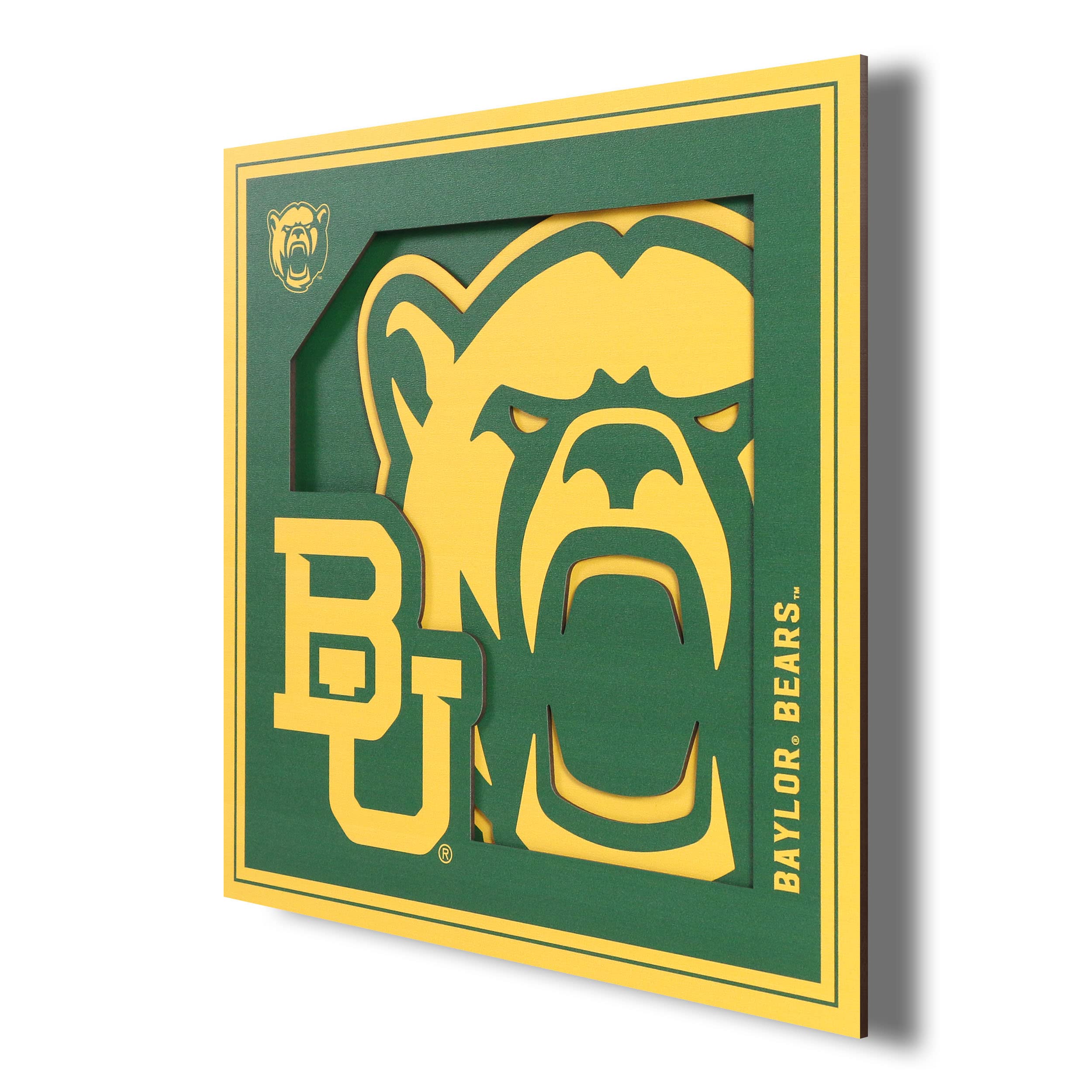 YouTheFan NCAA Baylor Bears 3D Logo Series Wall Art - 12x12 - Sports Collectibles, Sports Memorabilia, Sports Fan Shop, Sports Gifts