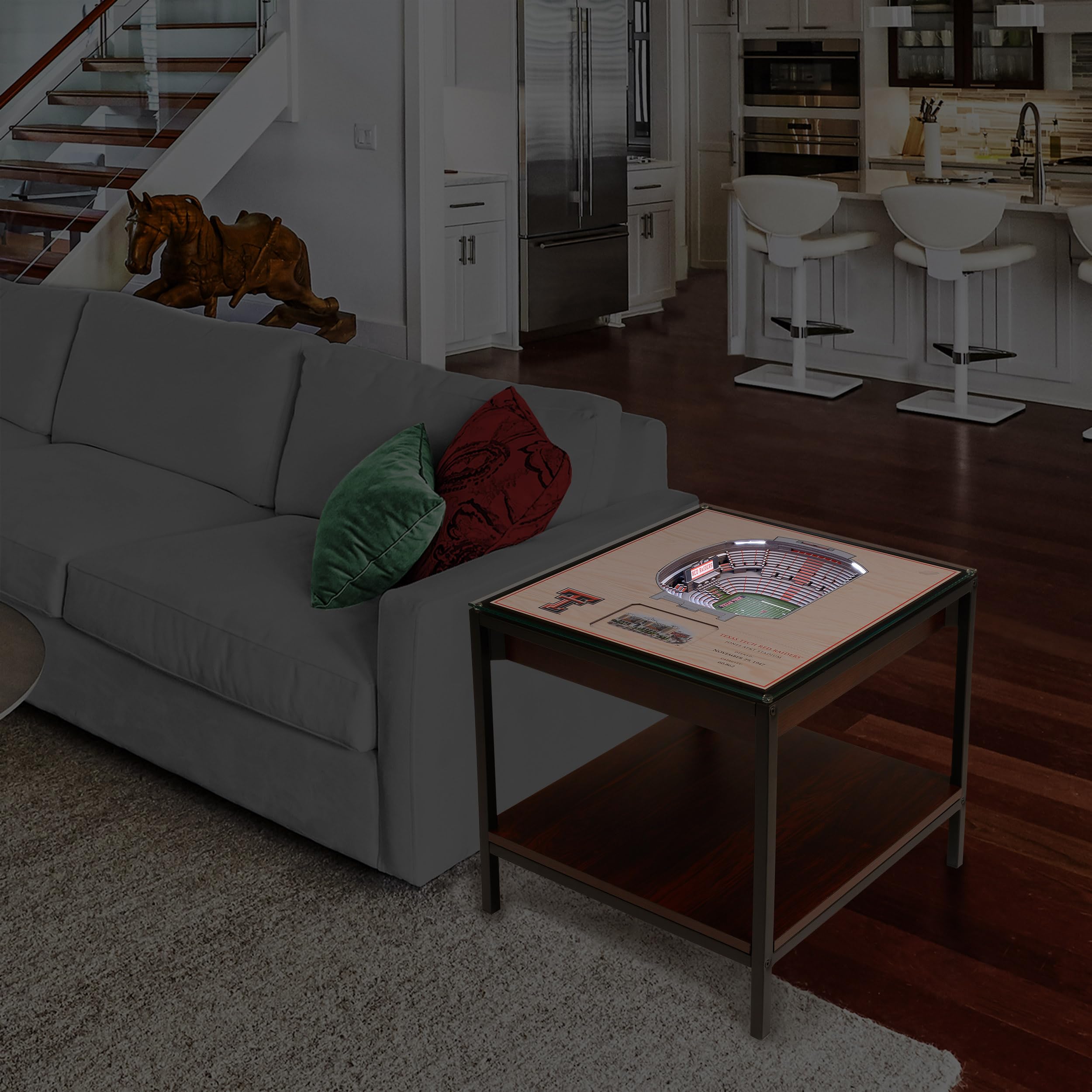 YouTheFan NCAA Texas Tech Red Raiders FB 25-Layer StadiumViews Lighted End Table - Jones AT&T Stadium - Sports Collectibles, Sports Memorabilia, Sports Fan Shop, Sports Gifts