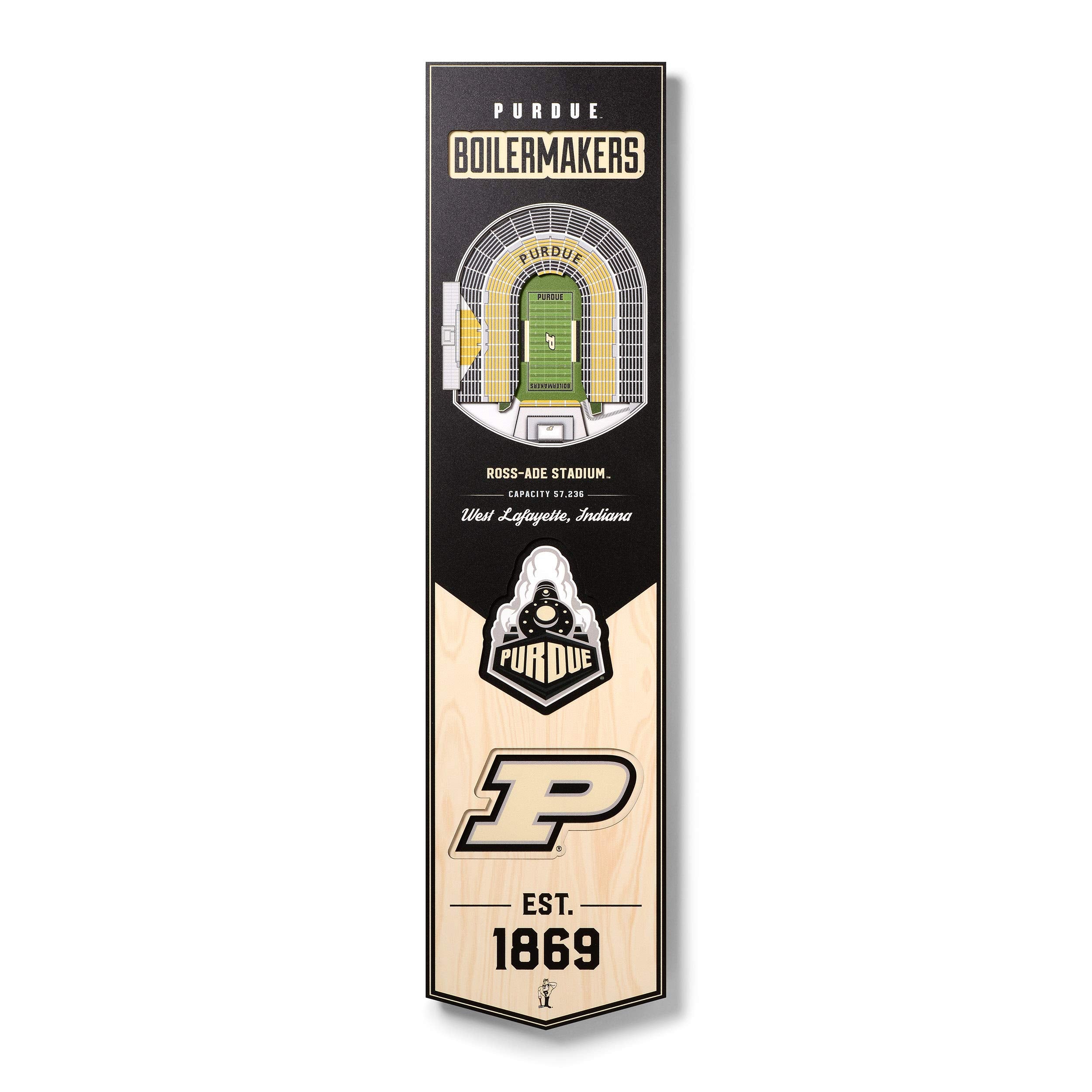 YouTheFan NCAA Purdue Boilermakers FB 3D Stadium 8x32 Banner - Ade Stadium - Sports Collectibles, Sports Memorabilia, Sports Fan Shop, Sports Gifts