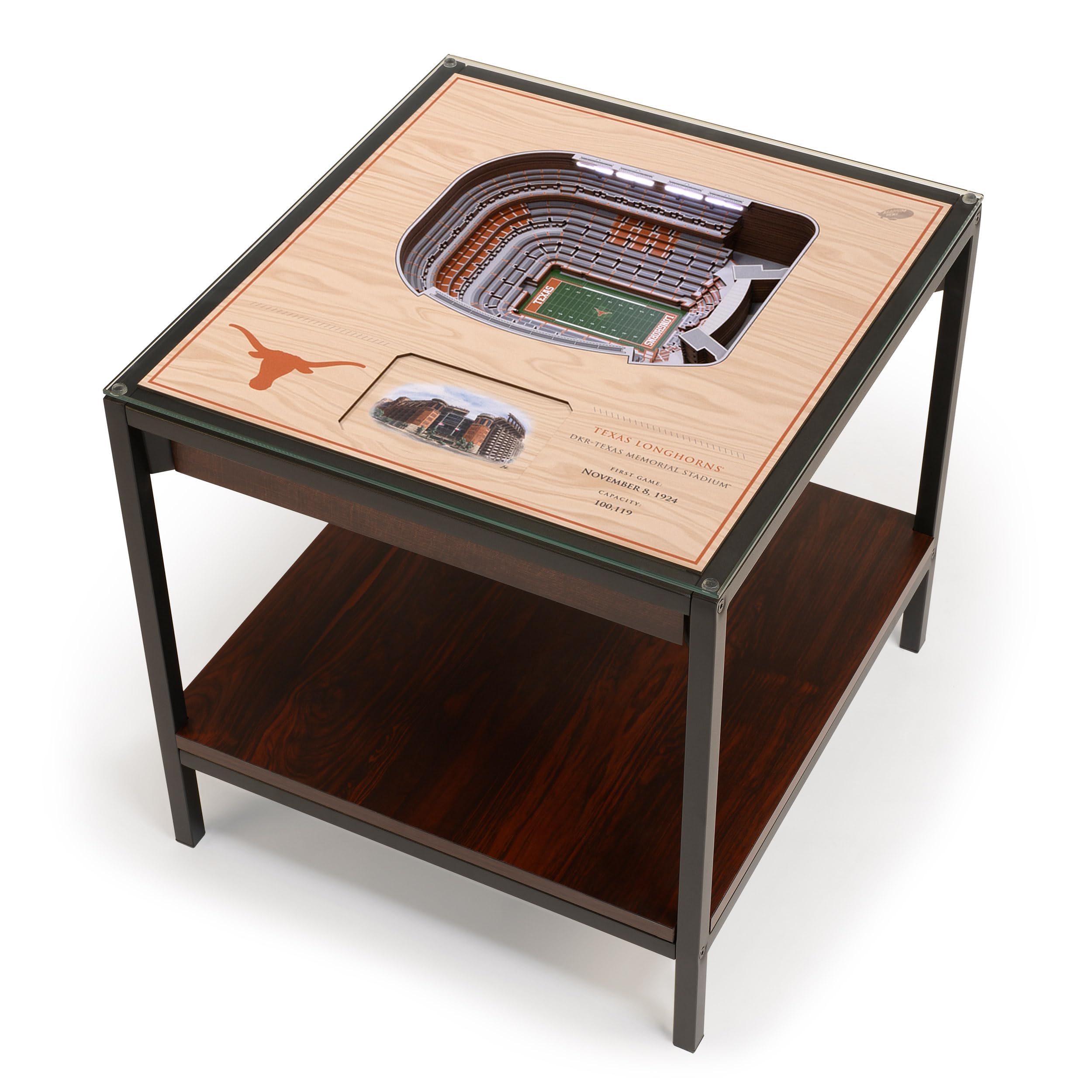 YouTheFan NCAA Texas Longhorns 25-Layer StadiumViews Lighted End Table - Darrell K Royal–Texas Memorial Stadium - Sports Collectibles, Sports Memorabilia, Sports Fan Shop, Sports Gifts