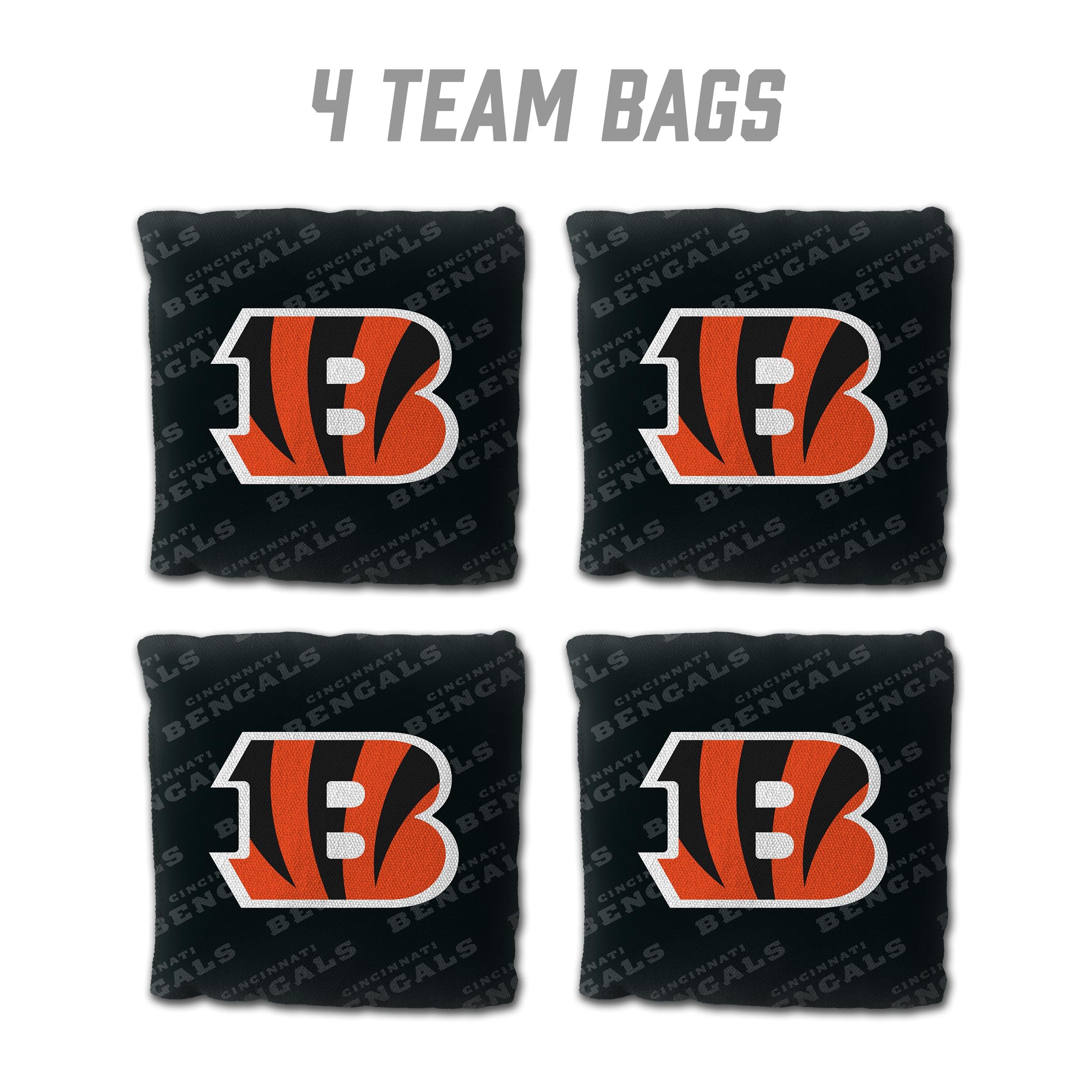 YouTheFan NFL Cincinnati Bengals Cornhole Bags - 4PK - Black - Sports Collectibles, Sports Memorabilia, Sports Fan Shop, Sports Gifts