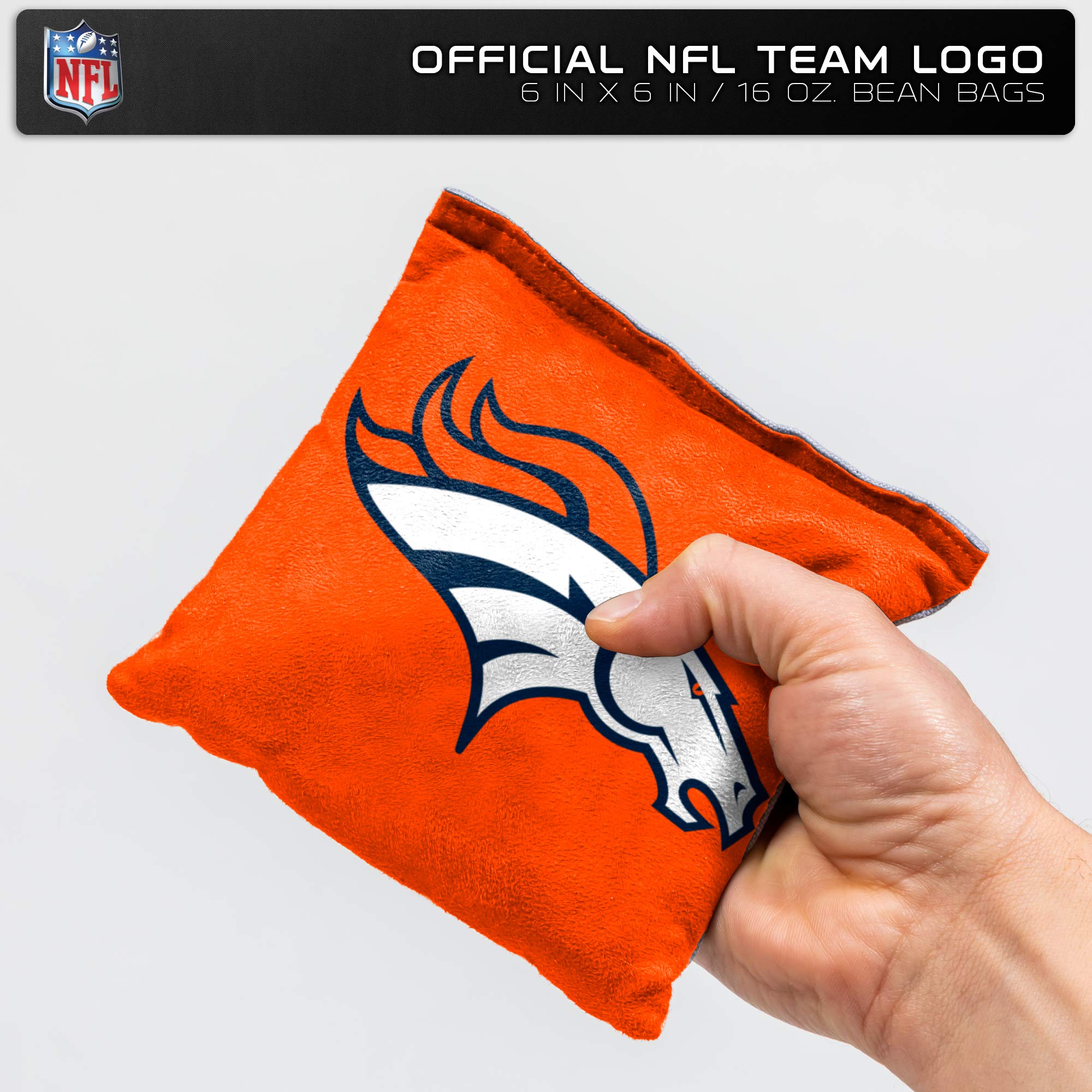Wild Sports NFL Denver Broncos 8pk Dual Sided Bean Bags, Team Color - Sports Collectibles, Sports Memorabilia, Sports Fan Shop, Sports Gifts