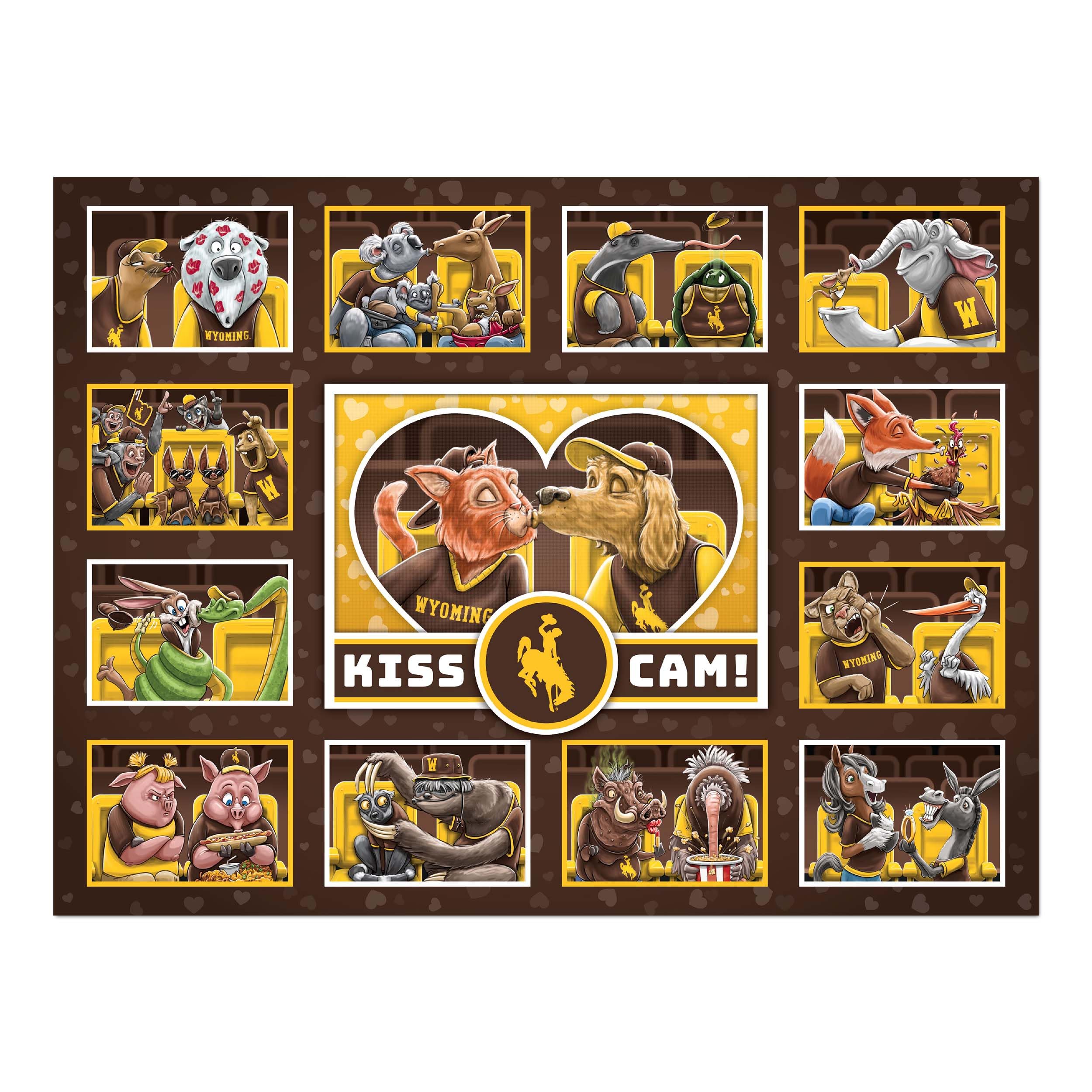 YouTheFan NCAA Wyoming Cowboys Kiss Cam 500pc Puzzle - Sports Collectibles, Sports Memorabilia, Sports Fan Shop, Sports Gifts