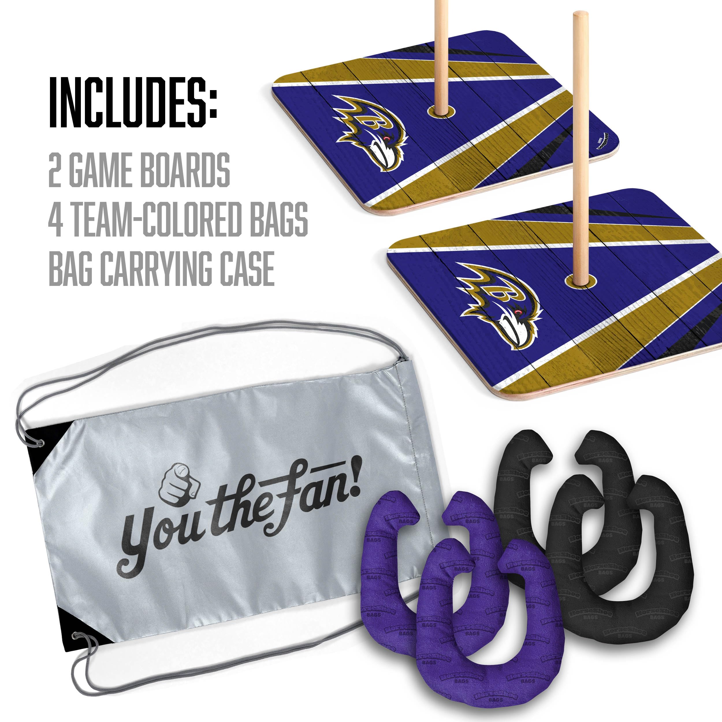 YouTheFan NFL Baltimore Ravens Horseshoe Bags Game - Sports Collectibles, Sports Memorabilia, Sports Fan Shop, Sports Gifts