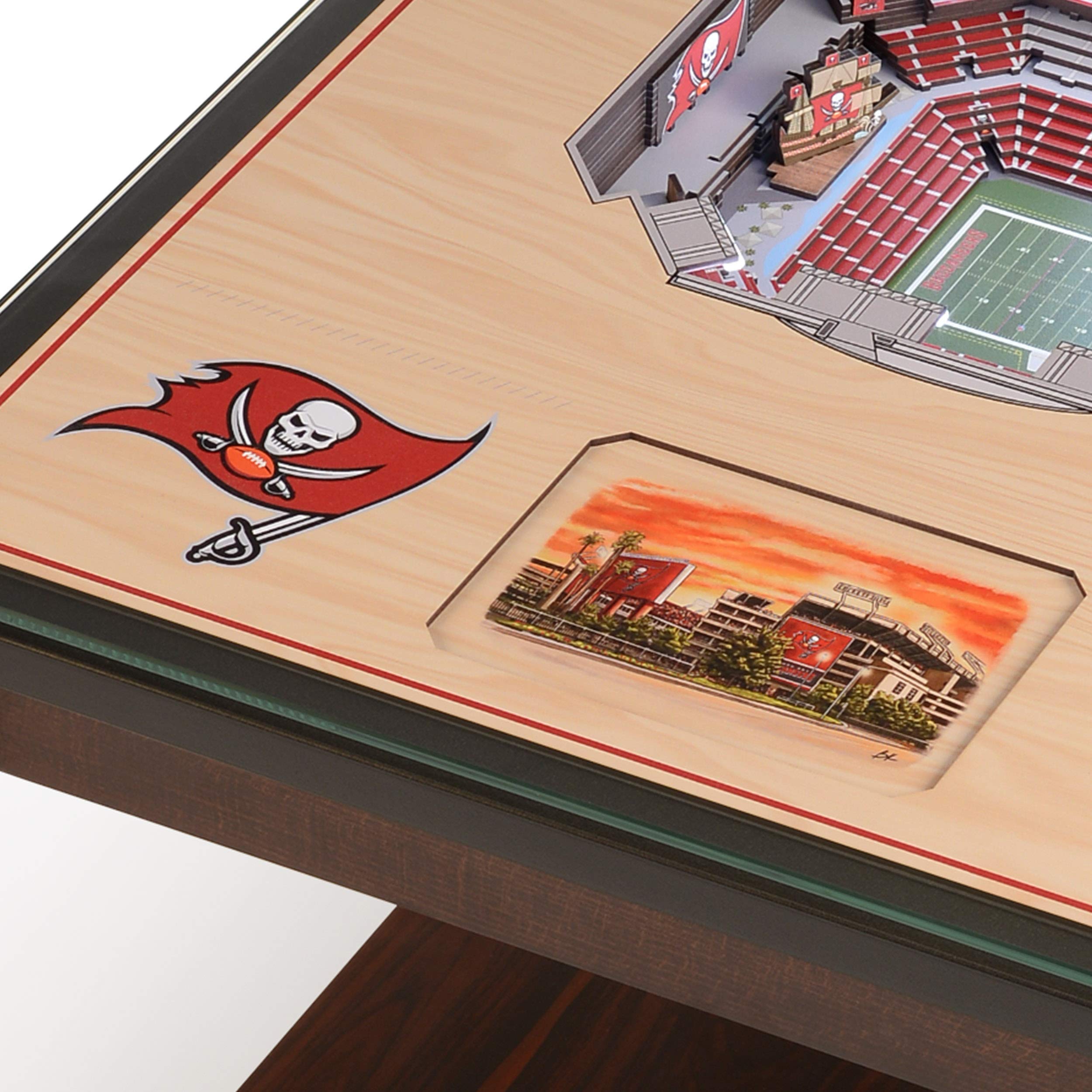 YouTheFan NFL Tampa Bay Buccaneers 25-Layer StadiumView Lighted End Table - Sports Collectibles, Sports Memorabilia, Sports Fan Shop, Sports Gifts