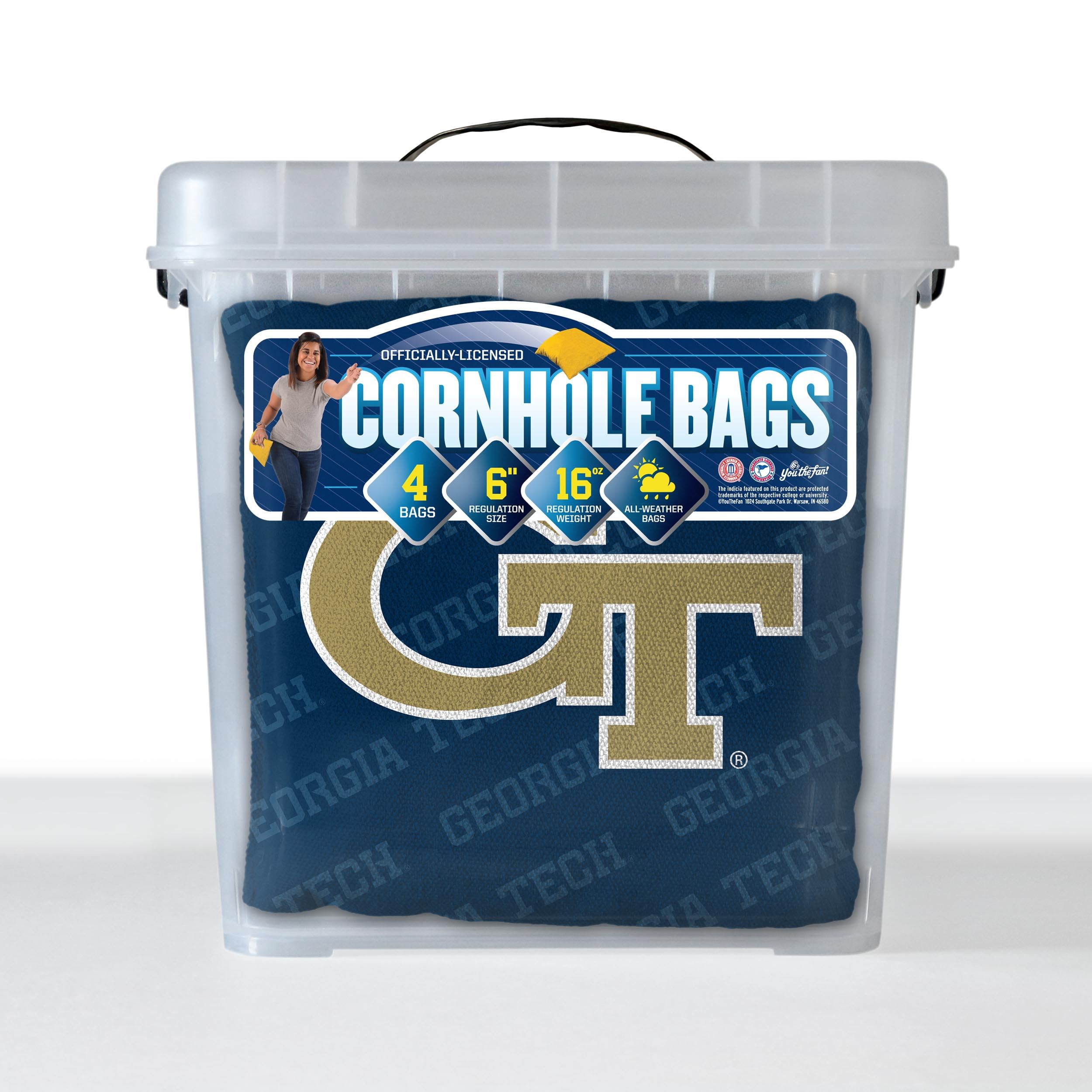 YouTheFan NCAA Georgia Tech Yellow Jackets Cornhole Bags - 4PK - Blue - Sports Collectibles, Sports Memorabilia, Sports Fan Shop, Sports Gifts