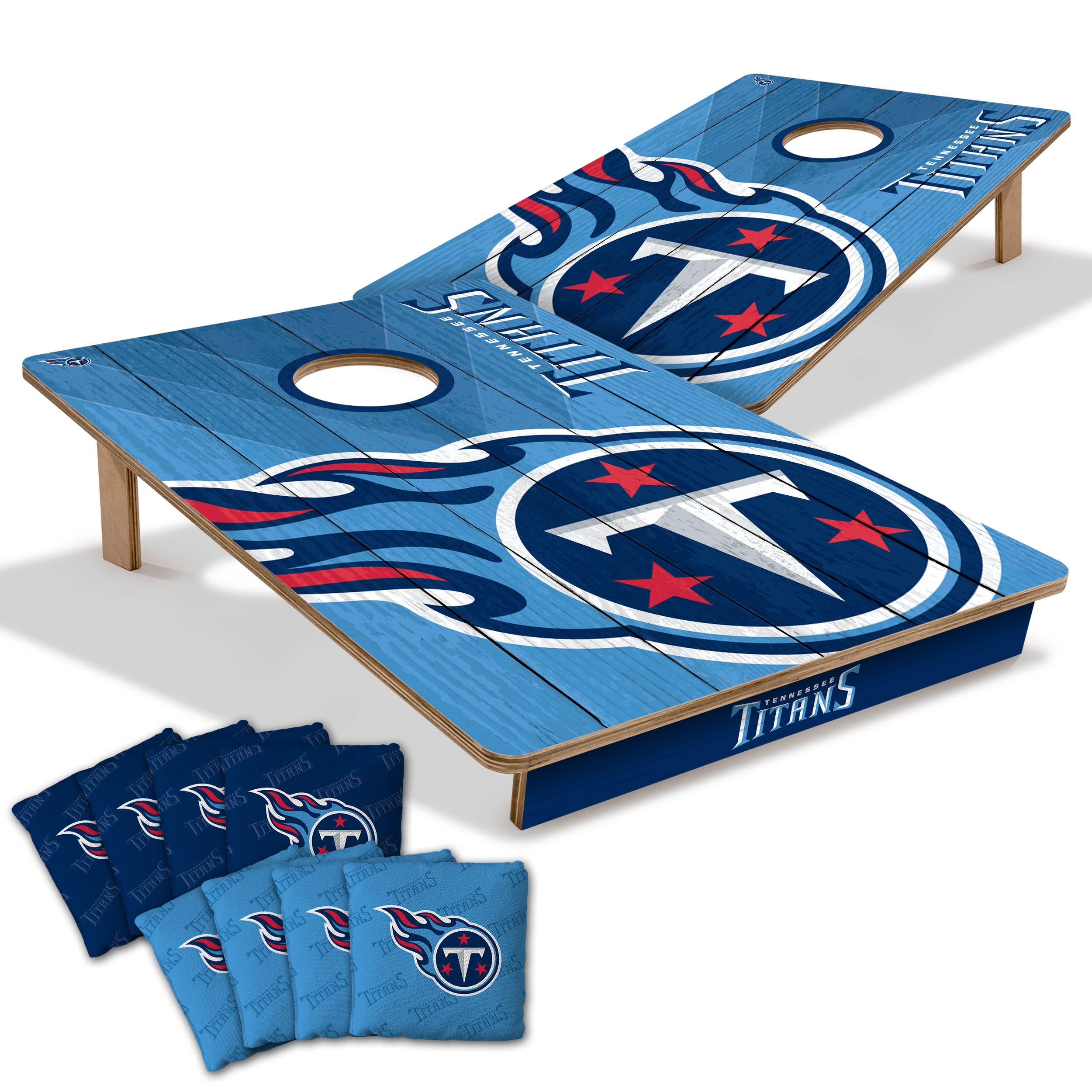 YouTheFan NFL Tennessee Titans 2’ x 3’ Wood Cornhole Game with Logo Bags - Sports Collectibles, Sports Memorabilia, Sports Fan Shop, Sports Gifts