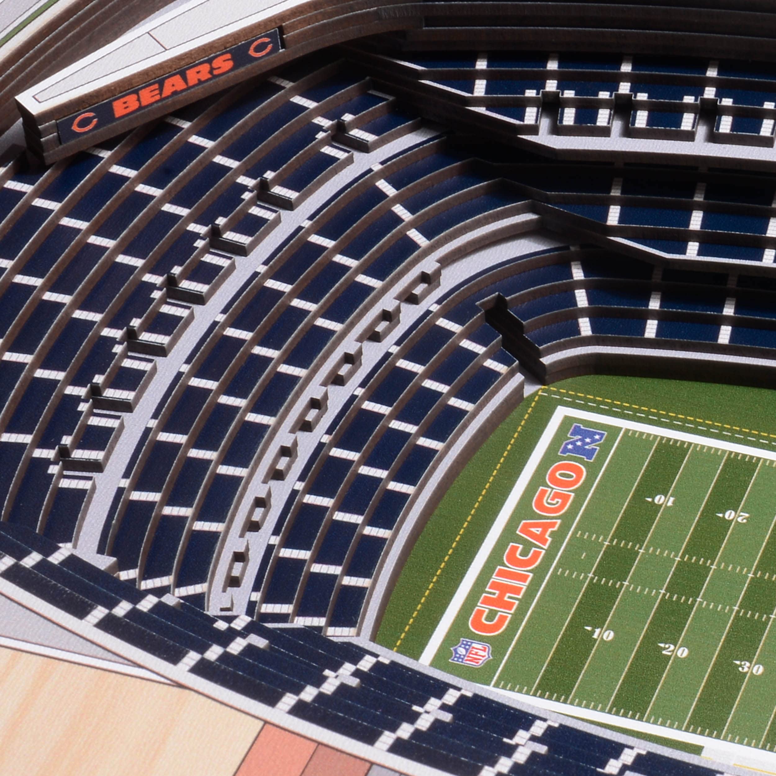YouTheFan NFL Chicago Bears 25-Layer Stadiumviews 3D Wall Art , 25.5" x 19.5" x 3.5" - Sports Collectibles, Sports Memorabilia, Sports Fan Shop, Sports Gifts