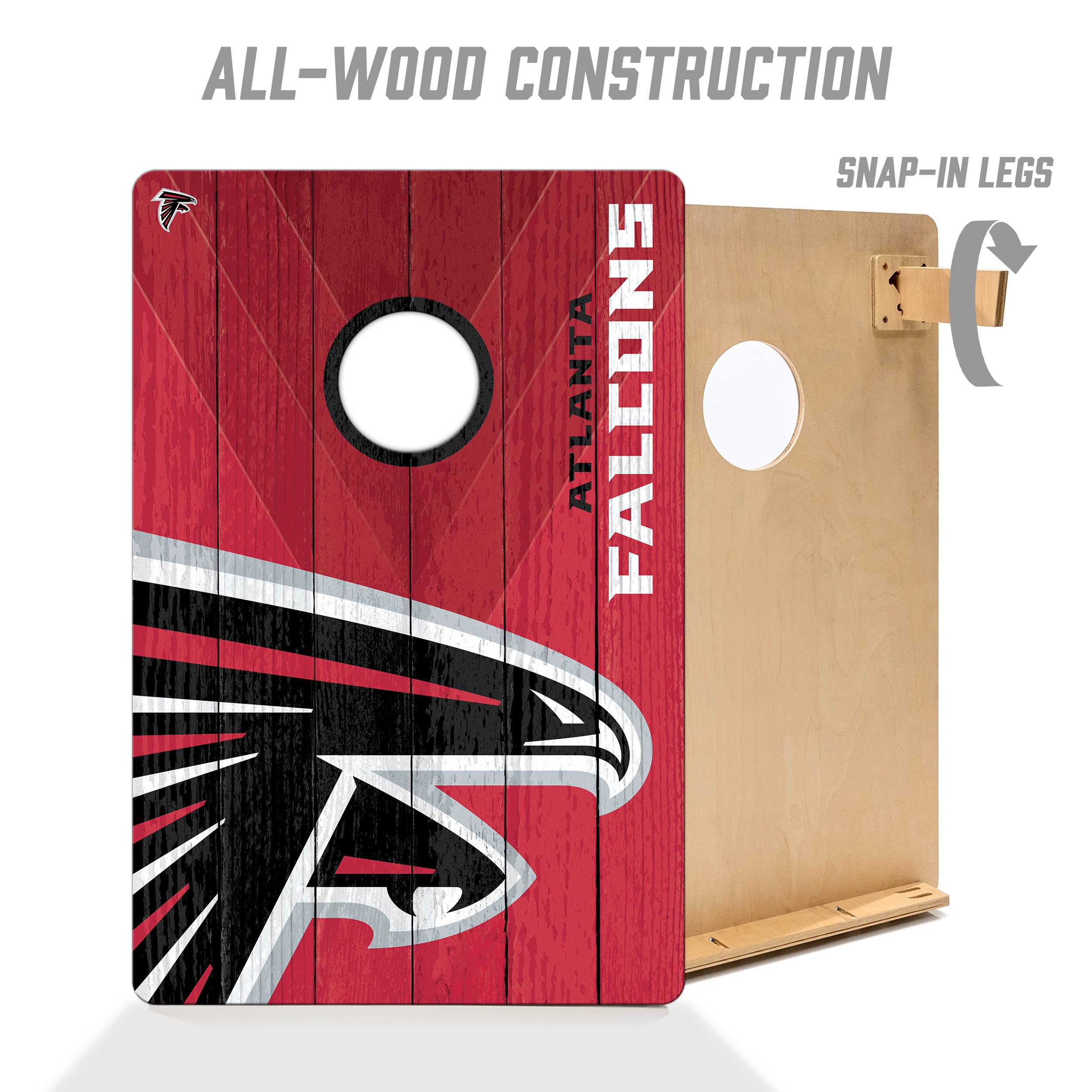 YouTheFan NFL Atlanta Falcons 2’ x 3’ Wood Cornhole Game with Logo Bags - Sports Collectibles, Sports Memorabilia, Sports Fan Shop, Sports Gifts