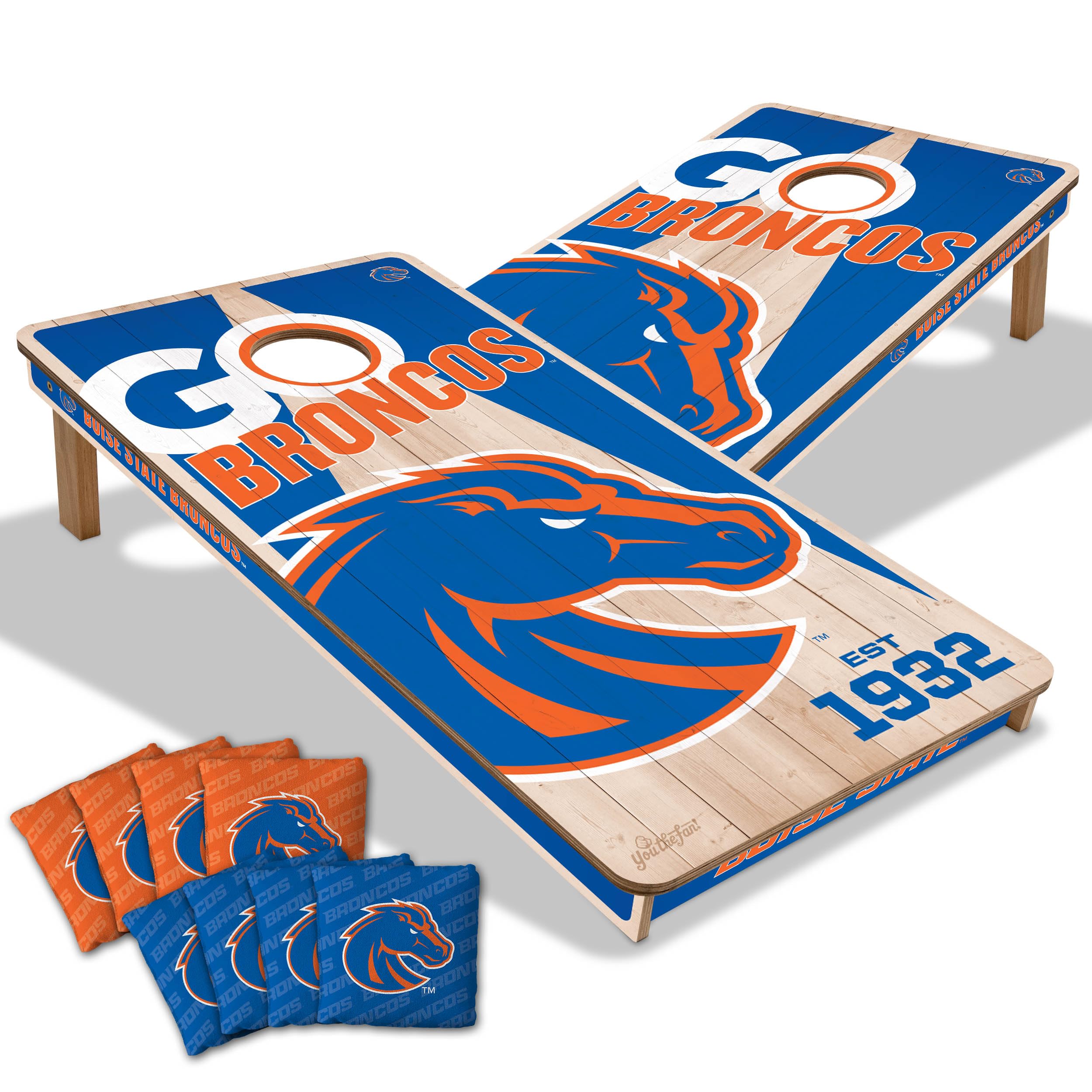YouTheFan NCAA Boise State Broncos 2’ x 4’ Professional Wood Cornhole Game with Logo Bags - Sports Collectibles, Sports Memorabilia, Sports Fan Shop, Sports Gifts