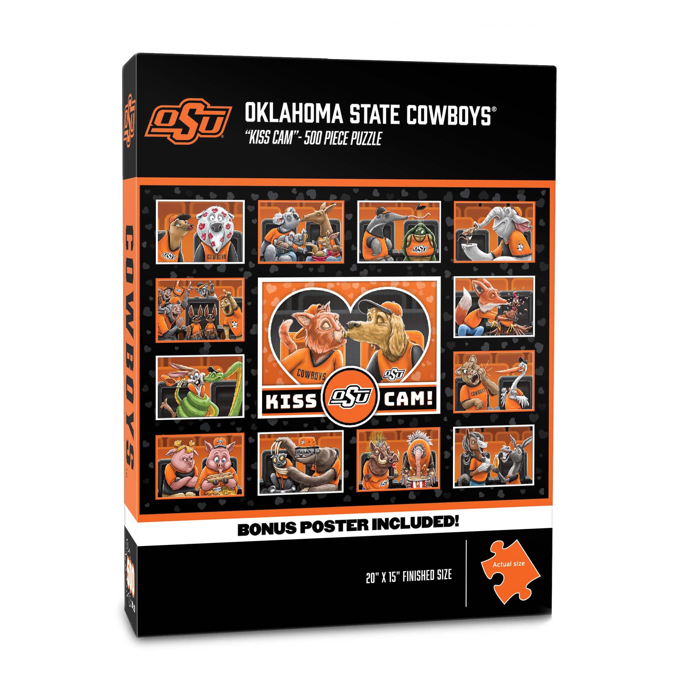 YouTheFan NCAA Oklahoma State Cowboys Kiss Cam 500pc Puzzle - Sports Collectibles, Sports Memorabilia, Sports Fan Shop, Sports Gifts