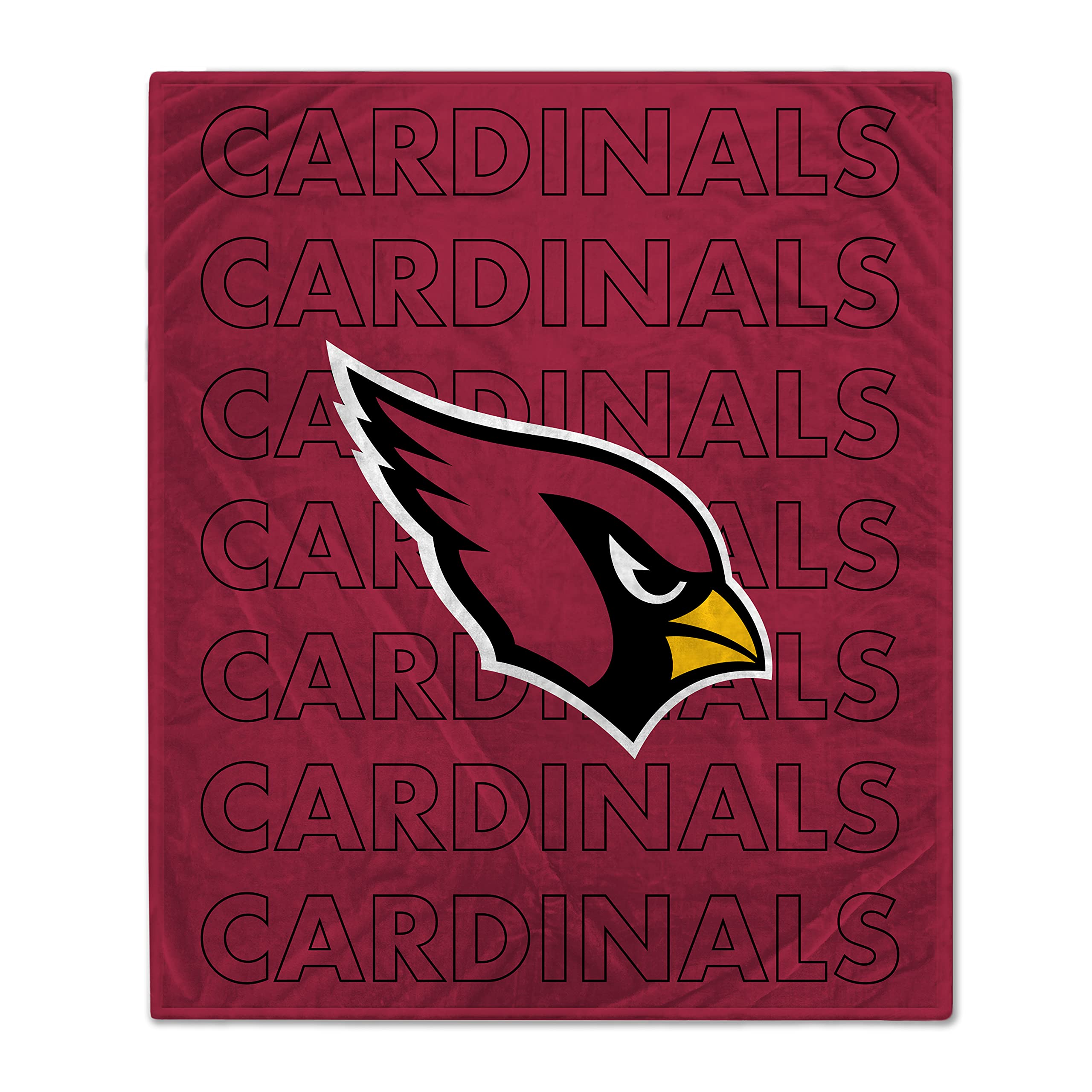 Pegasus Sports NFL Echo Team Wordmark Plush Blanket- Arizona Cardinals, Team Color, 60x70 - Sports Gifts, Sports Memorabilia, Sports Collectibles, Fan Shop