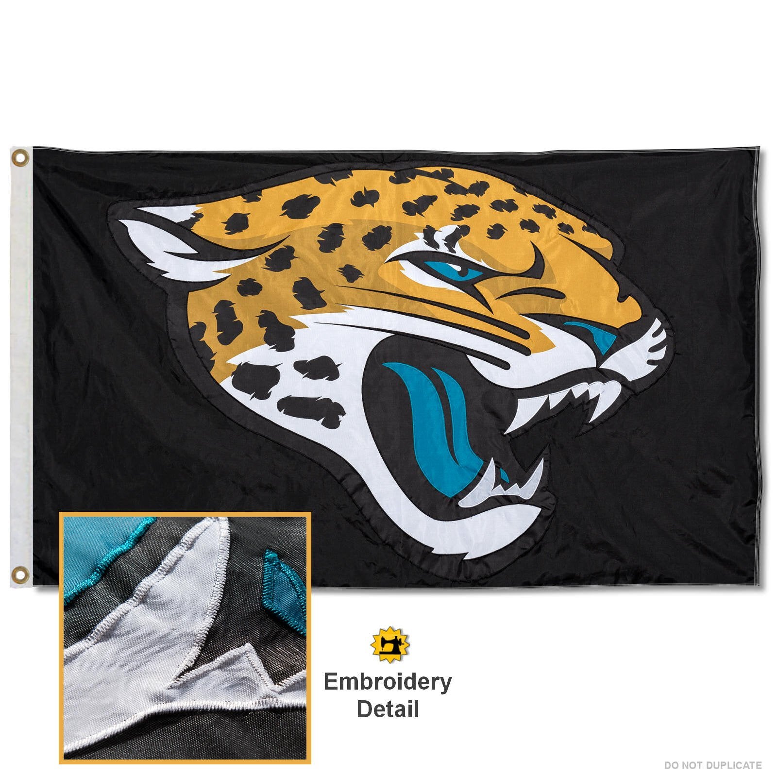WinCraft Jacksonville Jaguars Embroidered Nylon Flag - Sports Collectibles, Sports Memorabilia, Sports Fan Shop, Sports Gifts