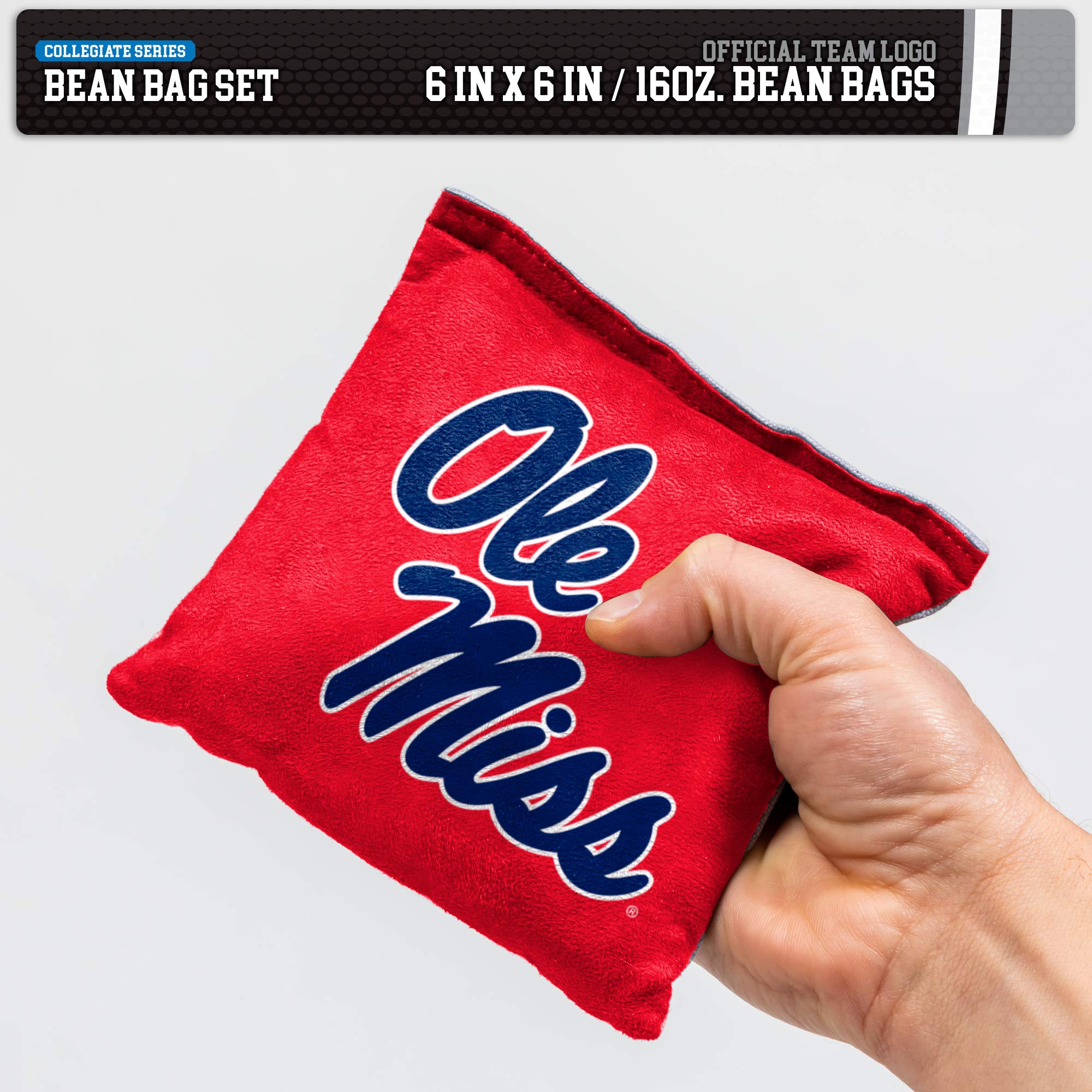 Wild Sports NCAA Mississippi Rebels 8pk Dual Sided Bean Bags, Team Color - Sports Collectibles, Sports Memorabilia, Sports Fan Shop, Sports Gifts