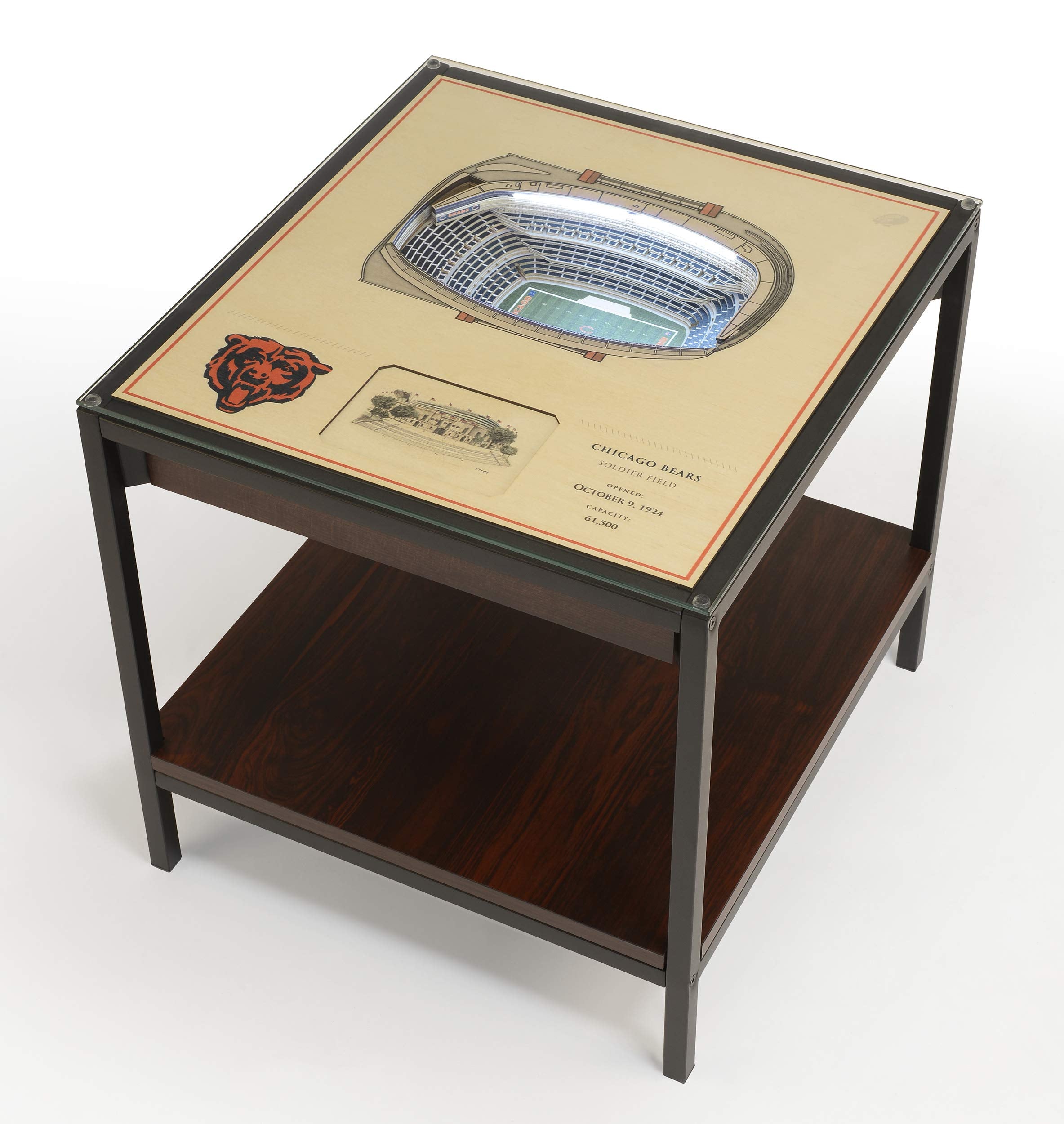 YouTheFan NFL Chicago Bears 25-Layer StadiumView Lighted End Table - Sports Collectibles, Sports Memorabilia, Sports Fan Shop, Sports Gifts