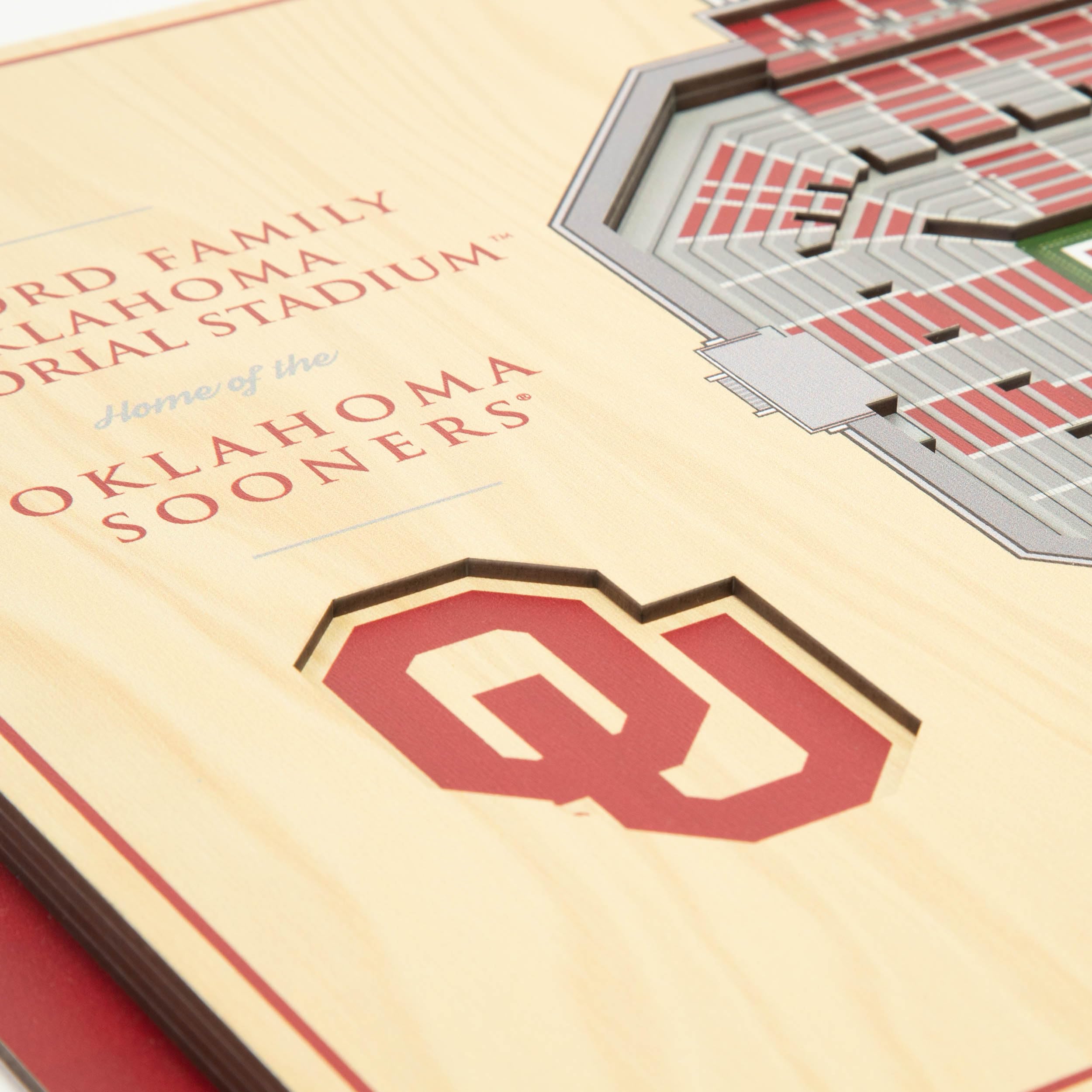 YouTheFan NCAA Oklahoma Sooners 5-Layer StadiumView 3D Wall Art - Gaylord Family Oklahoma Memorial Stadium, 13.00" x 17.00" - Sports Collectibles, Sports Memorabilia, Sports Fan Shop, Sports Gifts