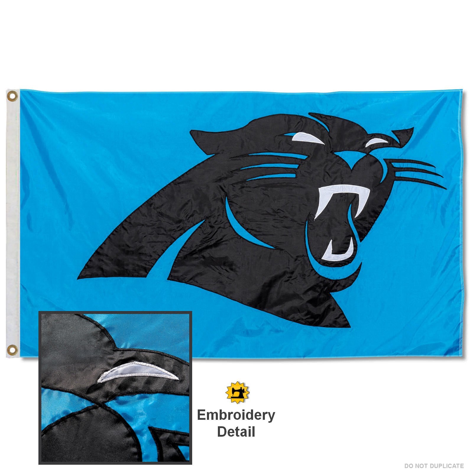 WinCraft Carolina Panthers Embroidered Nylon Flag - Sports Collectibles, Sports Memorabilia, Sports Fan Shop, Sports Gifts