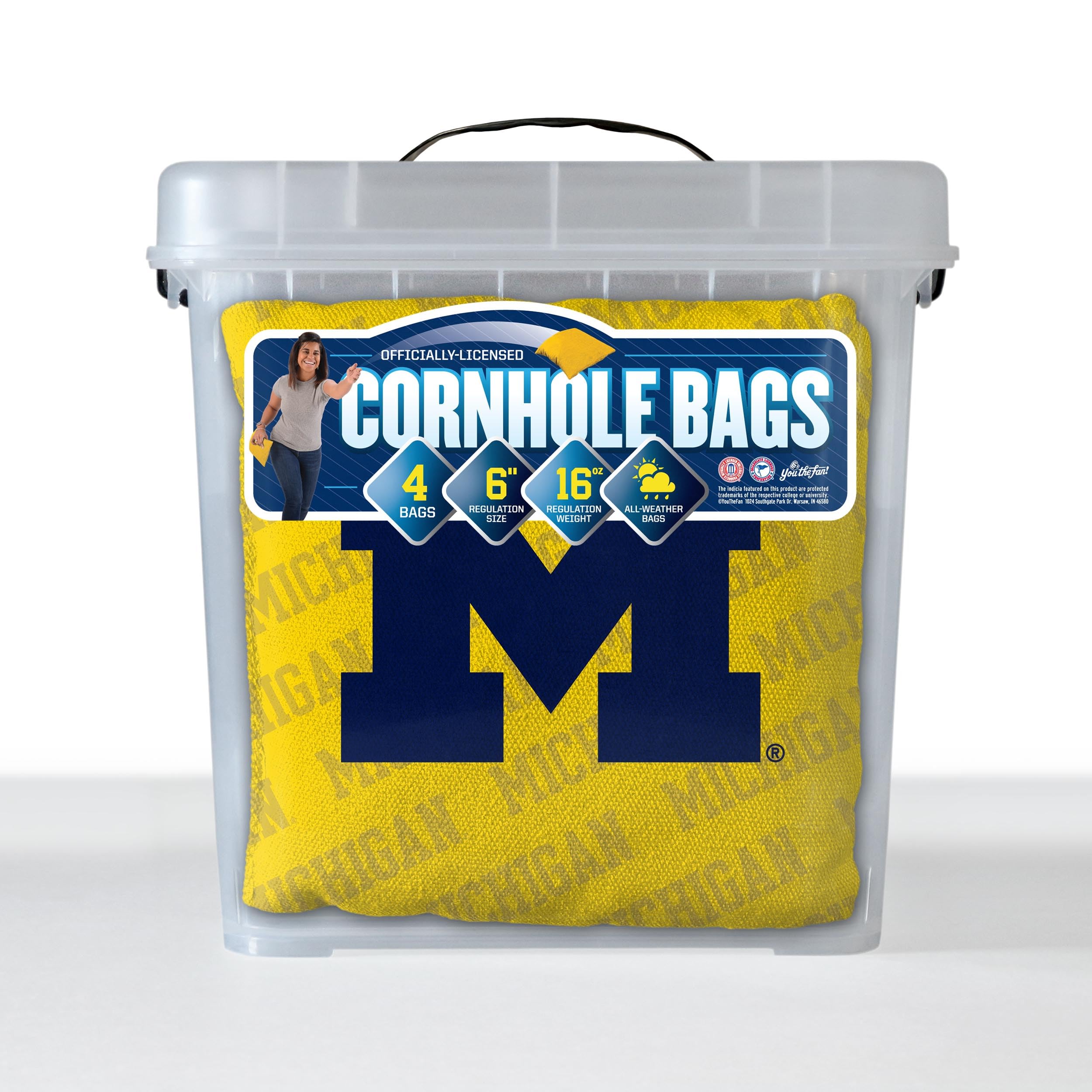 YouTheFan NCAA Michigan Wolverines Cornhole Bags - 4PK - Yellow - Sports Collectibles, Sports Memorabilia, Sports Fan Shop, Sports Gifts