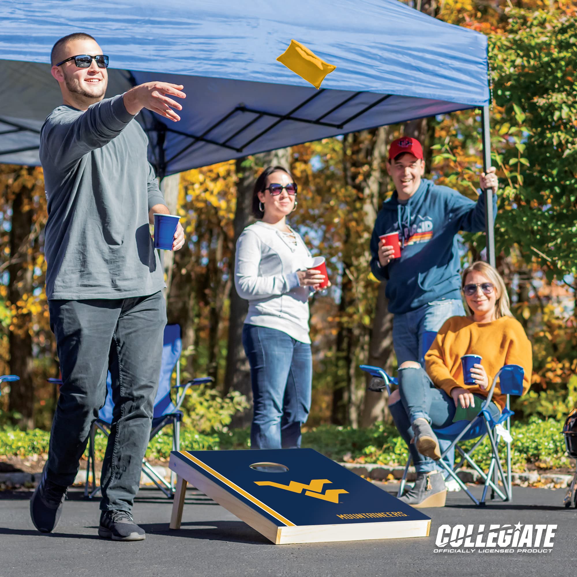 Wild Sports 2' x 3' Set with Direct Print HD Team Graphics – Great Gift for Any NCAA Fan! Bean Bag Toss Family Outdoor Games – West Mountaineers - Sports Collectibles, Sports Memorabilia, Sports Fan Shop, Sports Gifts