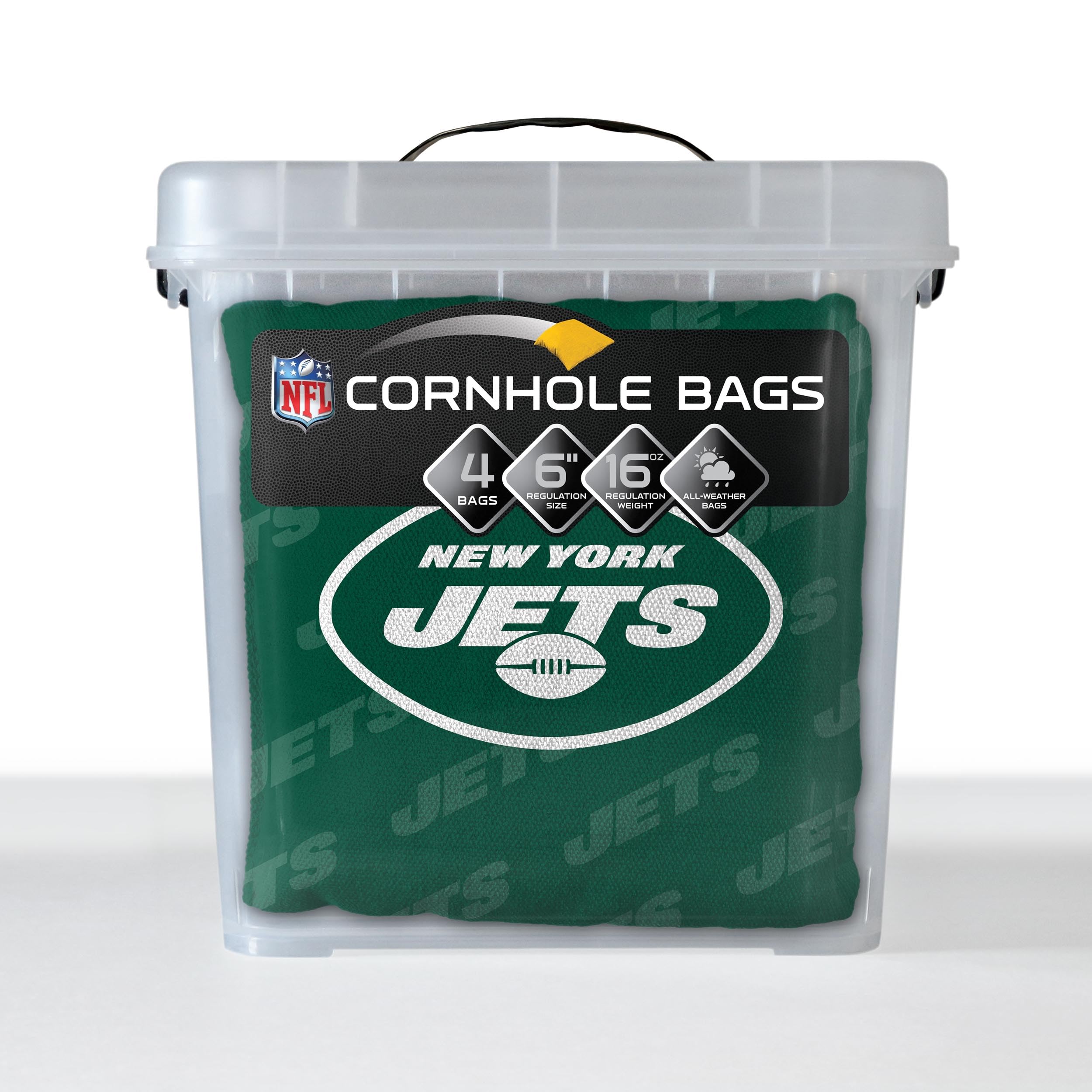 YouTheFan NFL New York Jets Cornhole Bags - 4PK - Green - Sports Collectibles, Sports Memorabilia, Sports Fan Shop, Sports Gifts