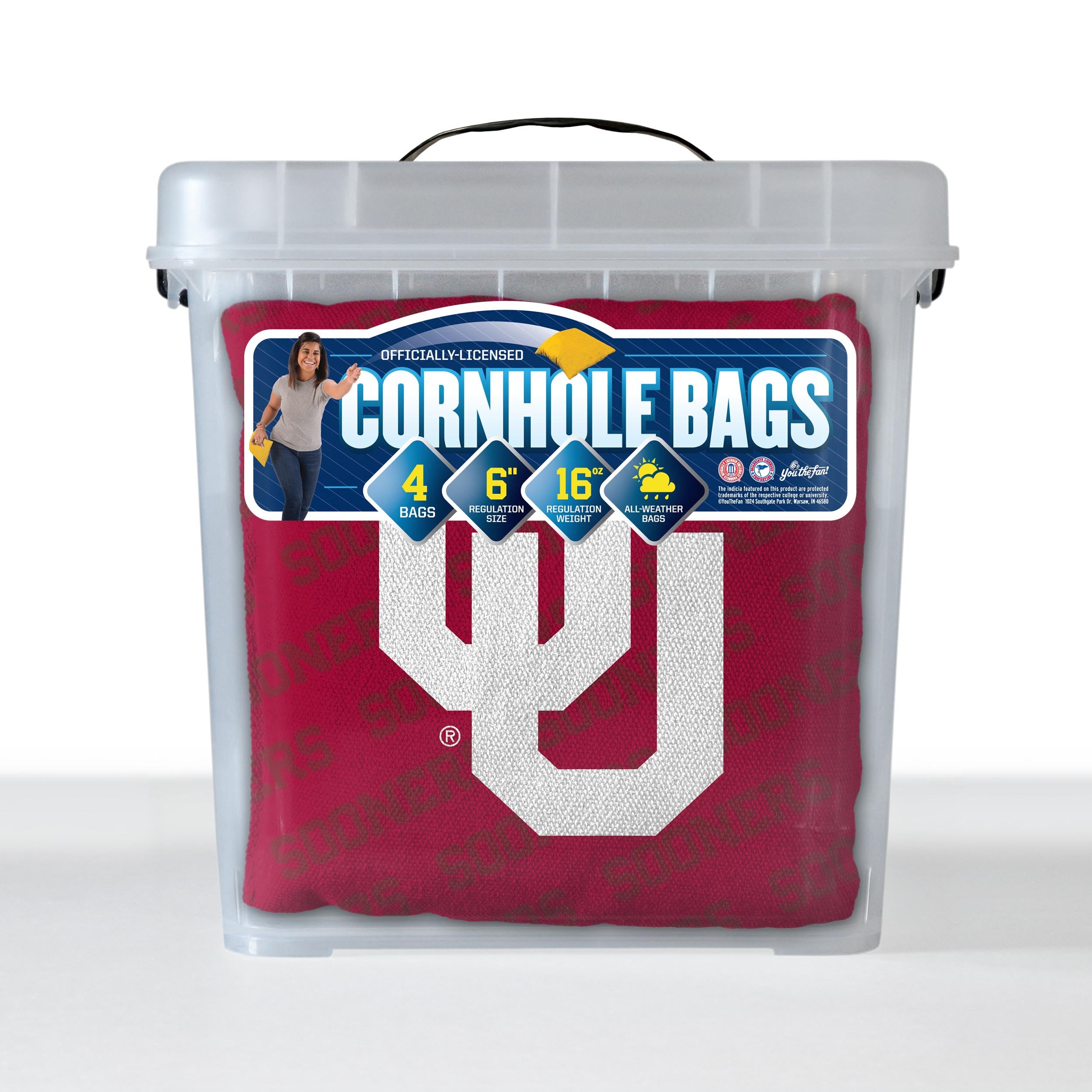 YouTheFan NCAA Oklahoma Sooners Cornhole Bags - 4PK - Red - Sports Collectibles, Sports Memorabilia, Sports Fan Shop, Sports Gifts