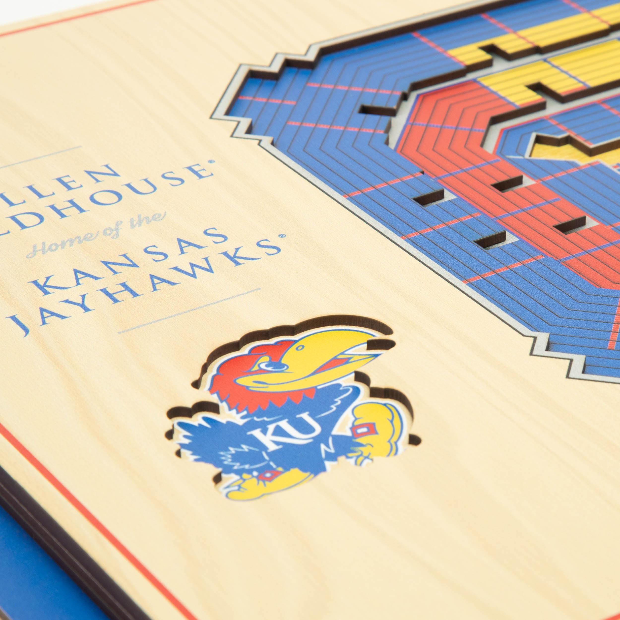 YouTheFan NCAA Kansas Jayhawks 5-Layer StadiumView 3D Wall Art - Allen Fieldhouse - Sports Collectibles, Sports Memorabilia, Sports Fan Shop, Sports Gifts
