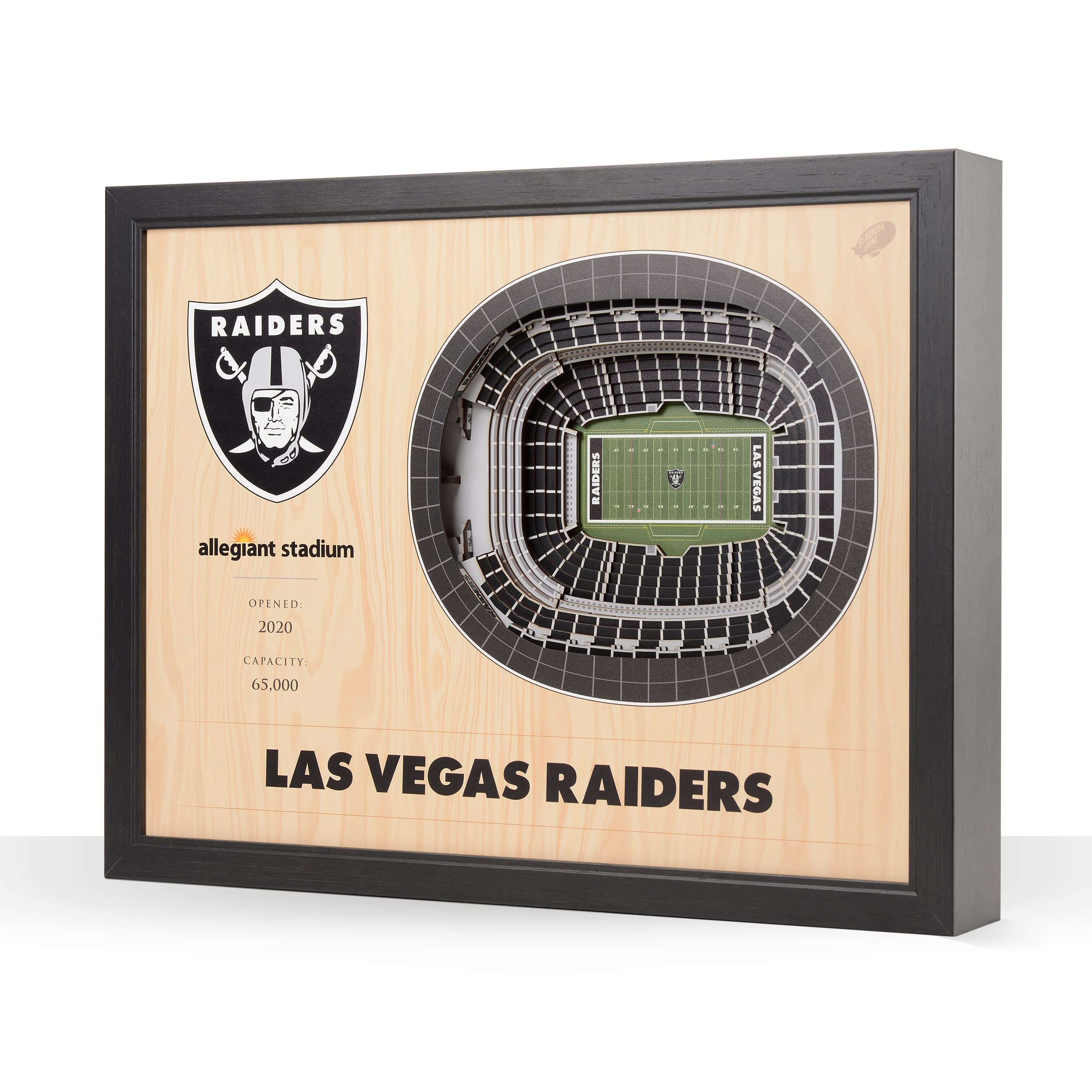 YouTheFan NFL Las Vegas Raiders 25-Layer StadiumViews 3D Wall Art - Allegiant Stadium, 19.50" x 25.50", Team Colors - Sports Collectibles, Sports Memorabilia, Sports Fan Shop, Sports Gifts