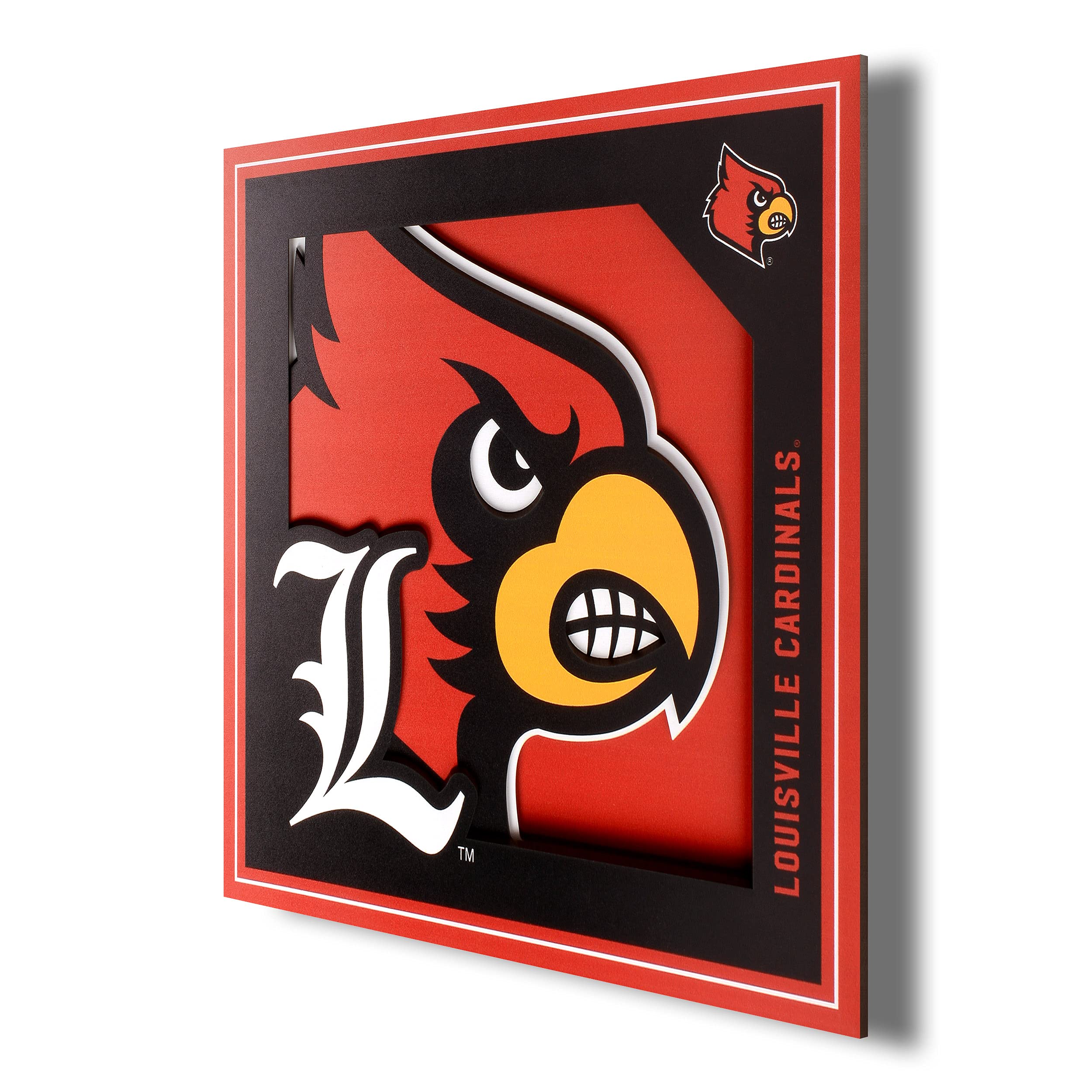 YouTheFan NCAA Louisville Cardinals 3D Logo Series Wall Art - 12x12 - Sports Collectibles, Sports Memorabilia, Sports Fan Shop, Sports Gifts
