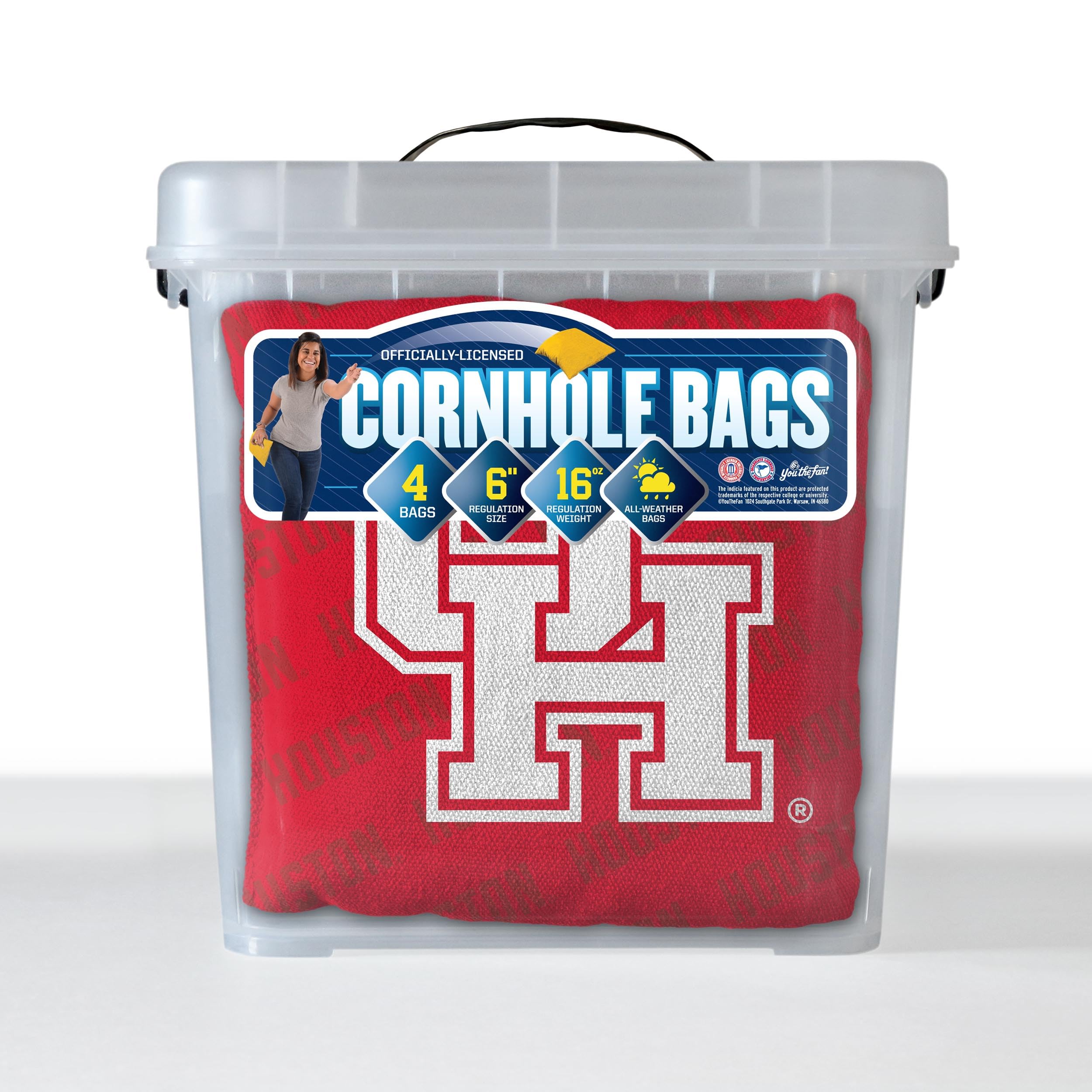YouTheFan NCAA Houston Cougars Cornhole Bags - 4PK - Red - Sports Collectibles, Sports Memorabilia, Sports Fan Shop, Sports Gifts