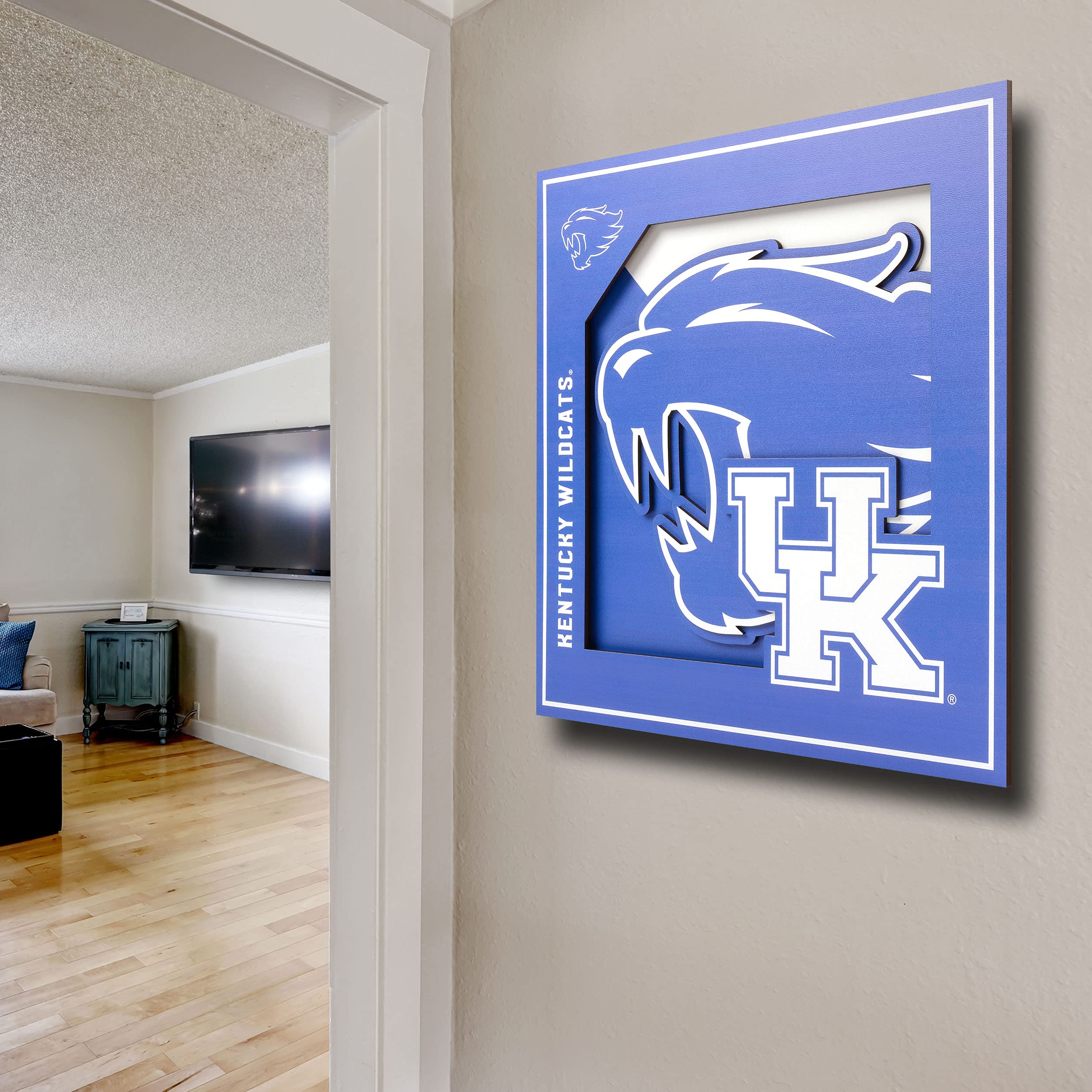 YouTheFan NCAA Kentucky Wildcats 3D Logo Series Wall Art - 12x12 - Sports Collectibles, Sports Memorabilia, Sports Fan Shop, Sports Gifts