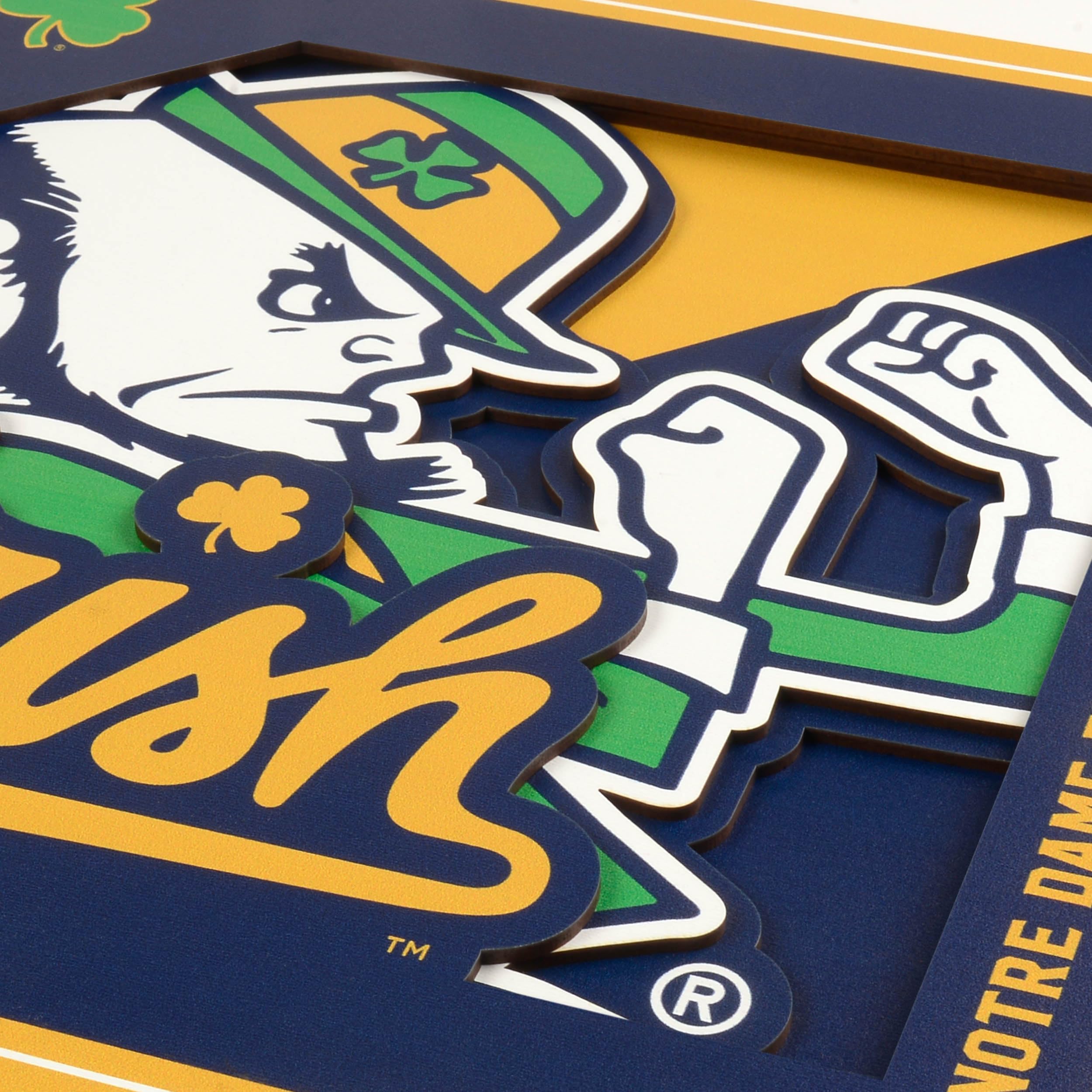 YouTheFan NCAA Notre Dame Fighting Irish 3D Logo Series Wall Art - 12x12 - Sports Collectibles, Sports Memorabilia, Sports Fan Shop, Sports Gifts