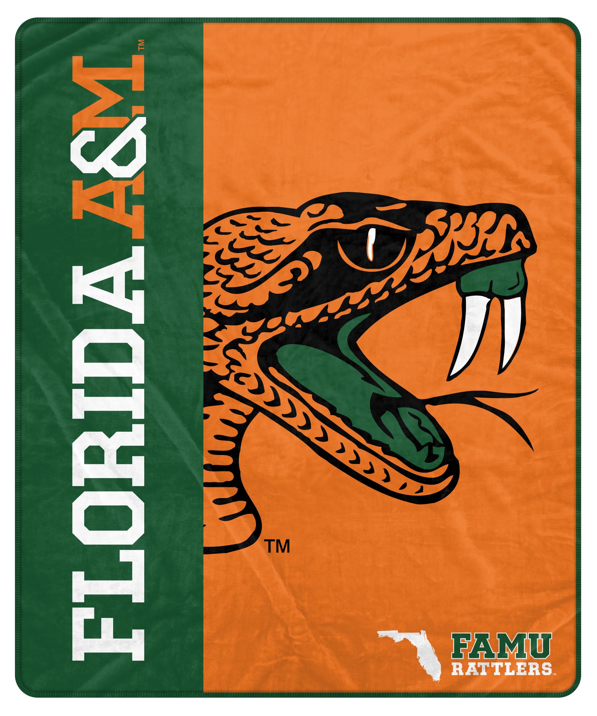 Proformance Home NCAA Florida A&M Rattlers Endzone Ultra Soft Tailgate Throw - Sports Gifts, Sports Memorabilia, Sports Collectibles, Fan Shop