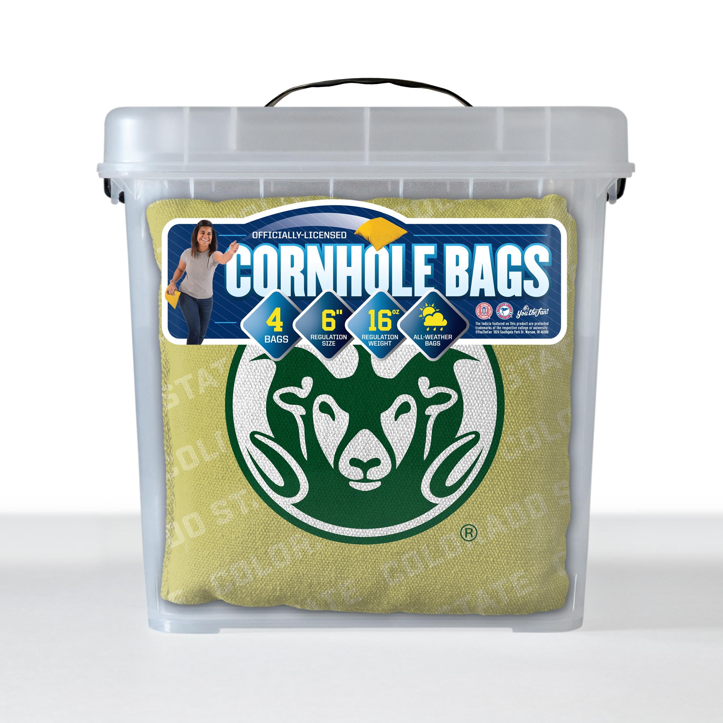 YouTheFan NCAA Colorado State Rams Cornhole Bags - 4PK - Gold - Sports Collectibles, Sports Memorabilia, Sports Fan Shop, Sports Gifts