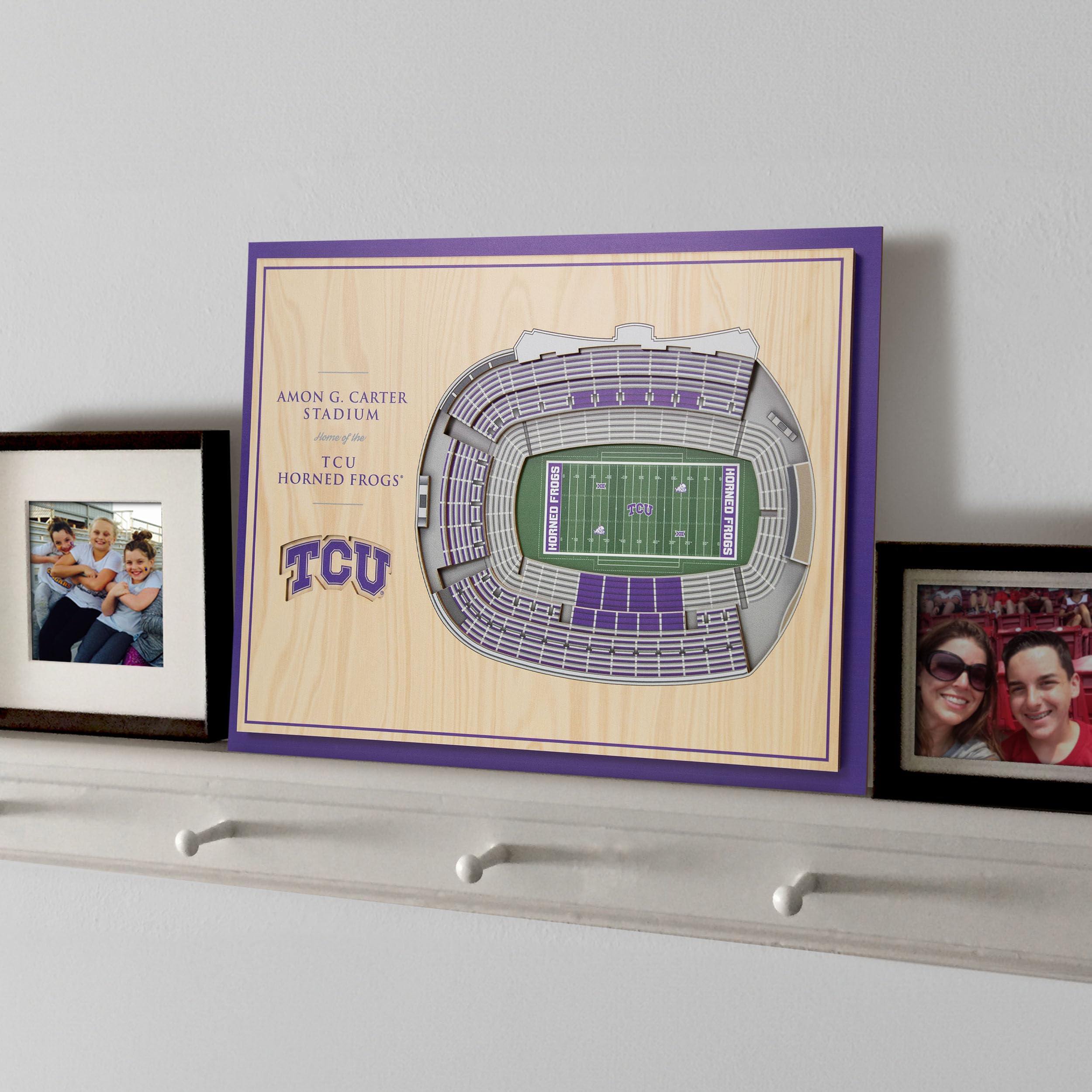YouTheFan NCAA TCU Horned Frogs 5-Layer StadiumView 3D Wall Art - Amon G. Carter Stadium - Sports Collectibles, Sports Memorabilia, Sports Fan Shop, Sports Gifts