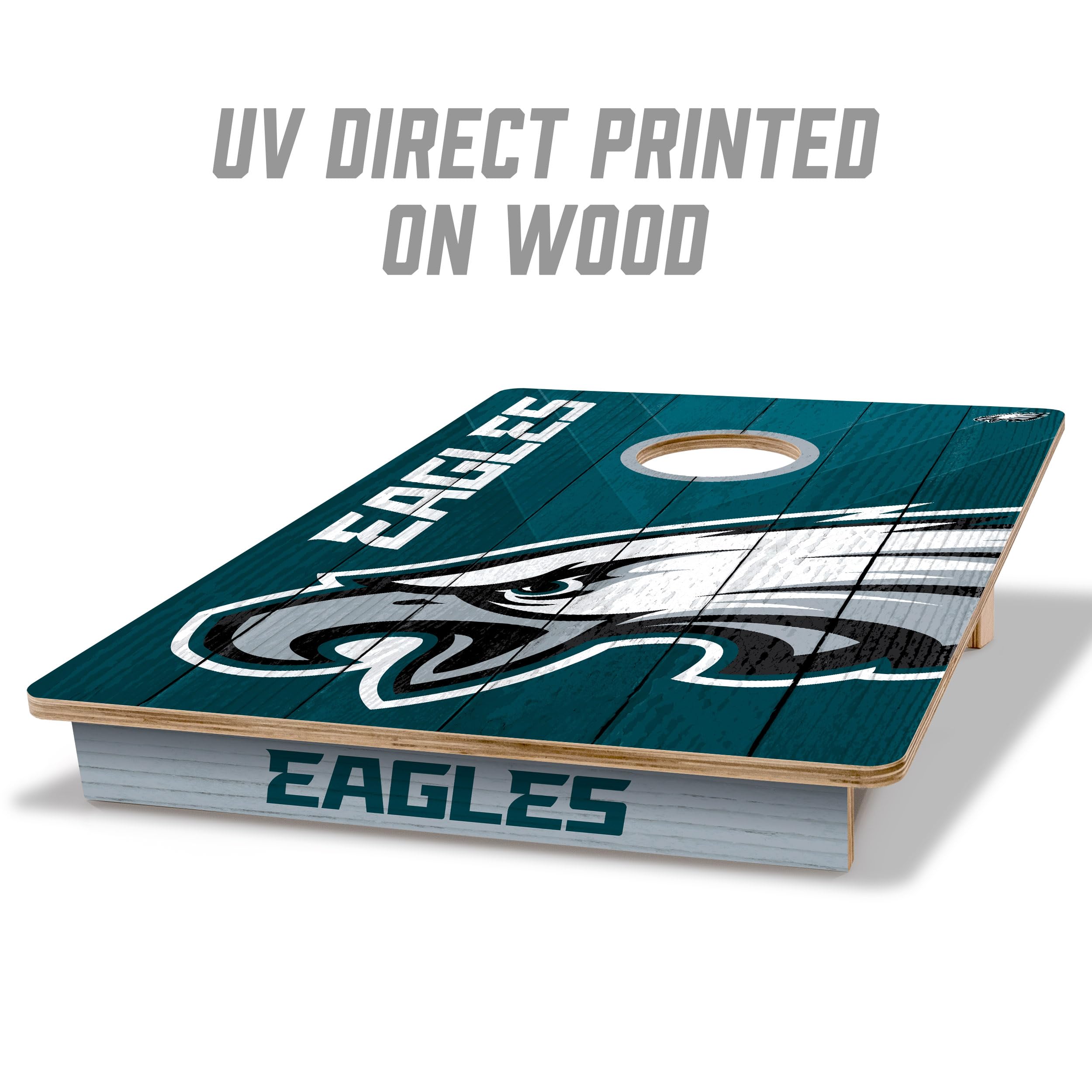 YouTheFan NFL Philadelphia Eagles 2’ x 3’ Wood Cornhole Game with Logo Bags - Sports Collectibles, Sports Memorabilia, Sports Fan Shop, Sports Gifts