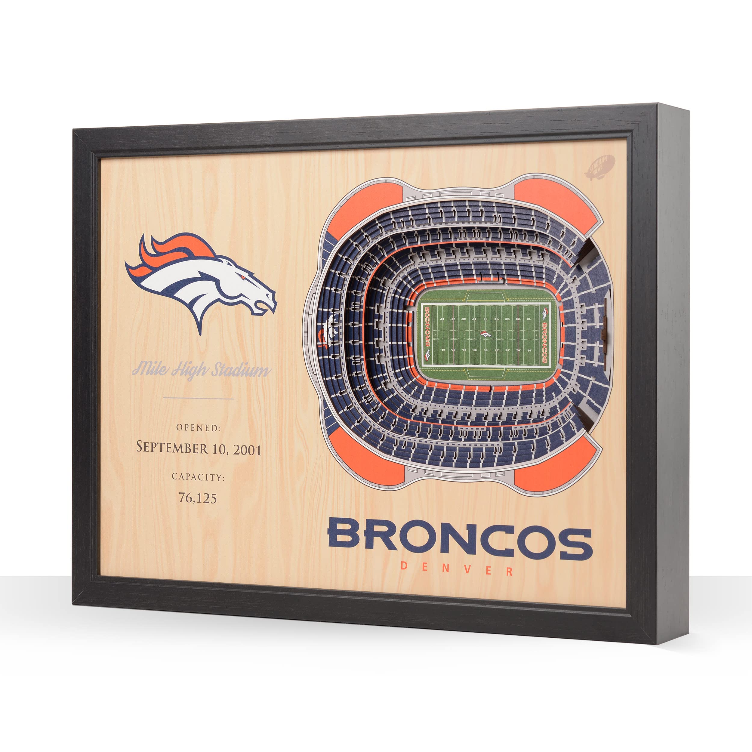 YouTheFan NFL Denver Broncos 25-Layer StadiumView 3D Wall Art - Sports Collectibles, Sports Memorabilia, Sports Fan Shop, Sports Gifts